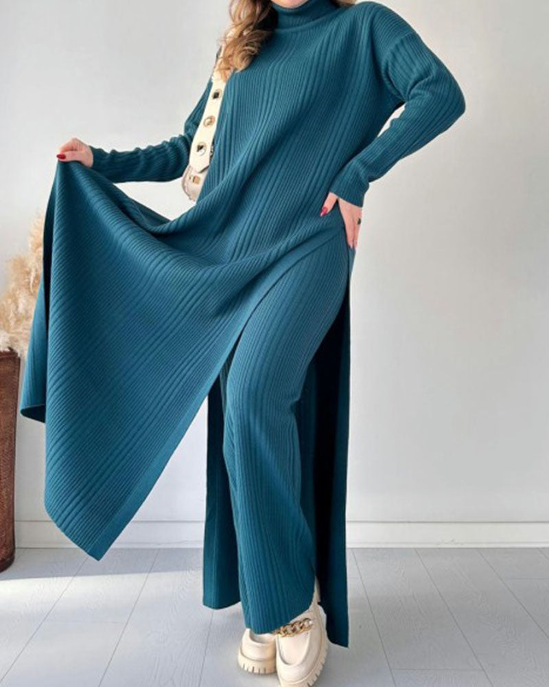 Maxi Knitted Dress with Relaxed Fit