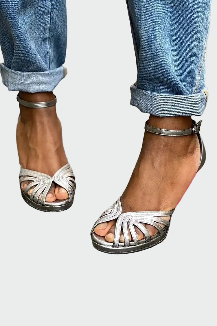 Sandals with Two-Tone Heel