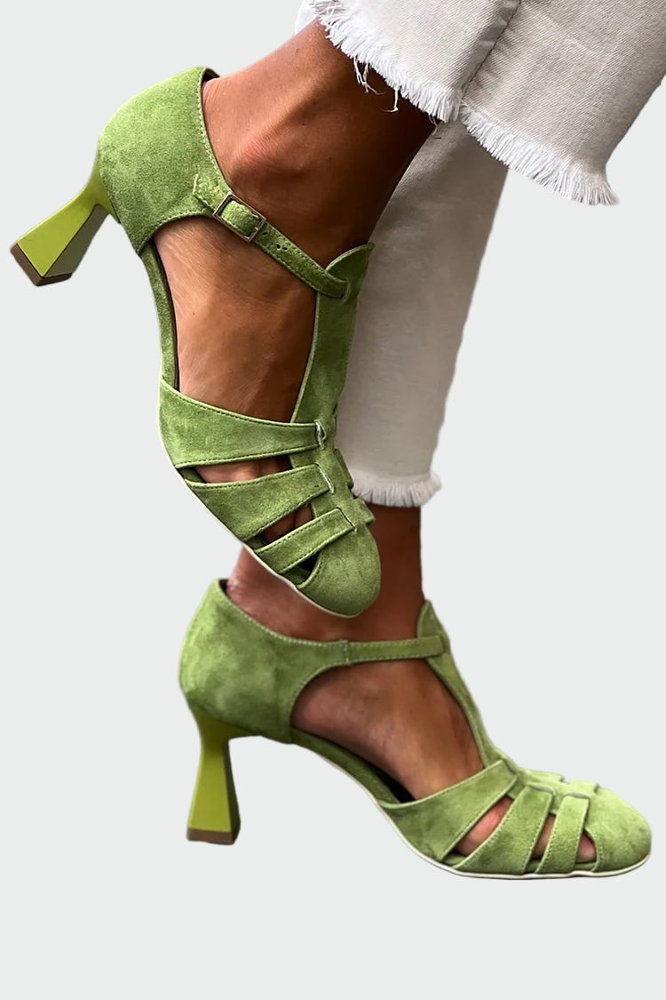 Block Heels with Straps