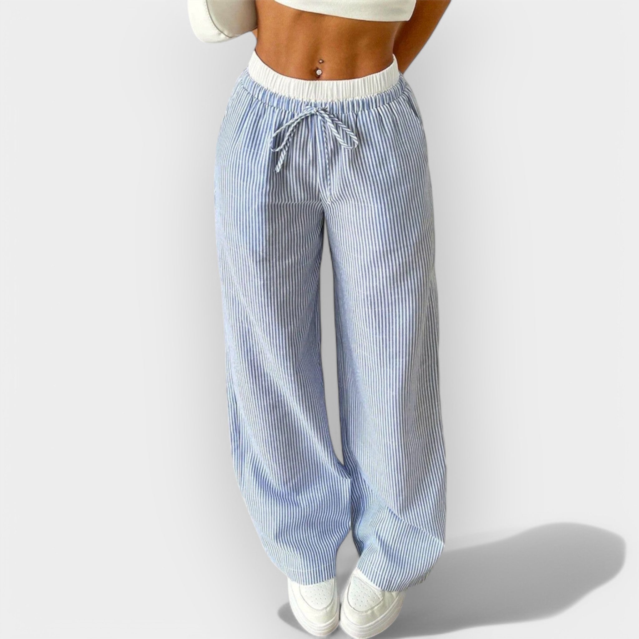 Striped Wide Leg Trousers