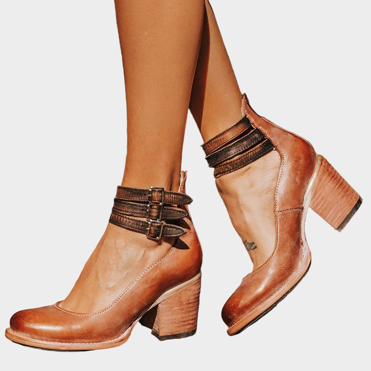 Strappy Heels with Chunky Heel