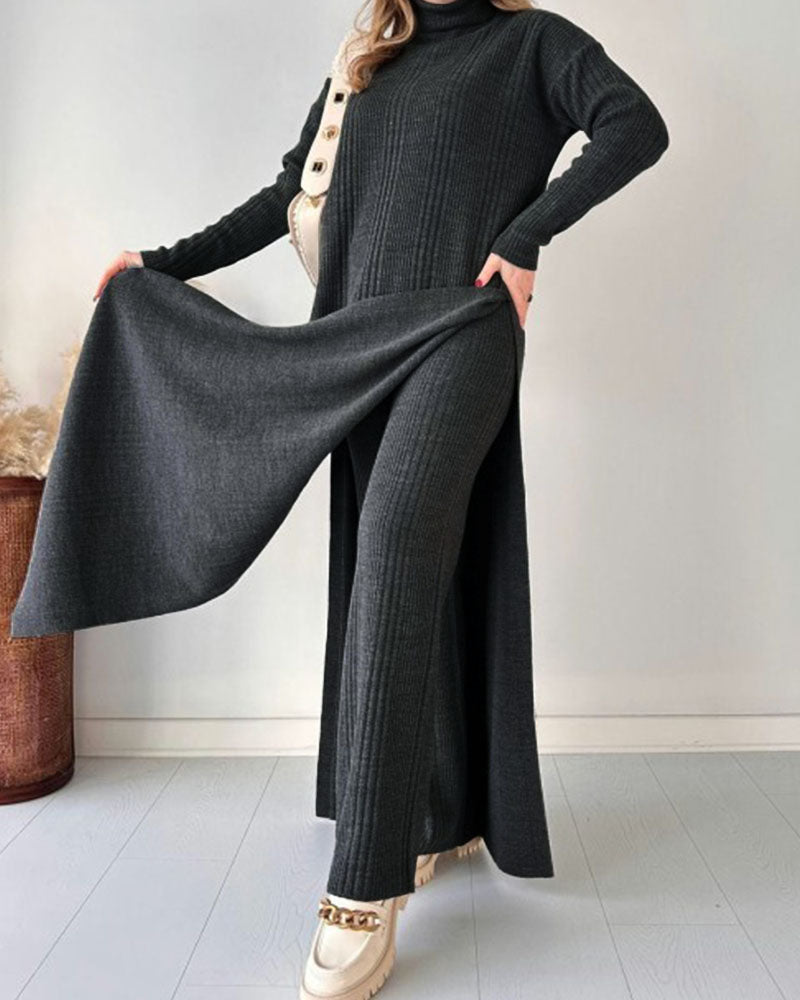 Maxi Knitted Dress with Relaxed Fit