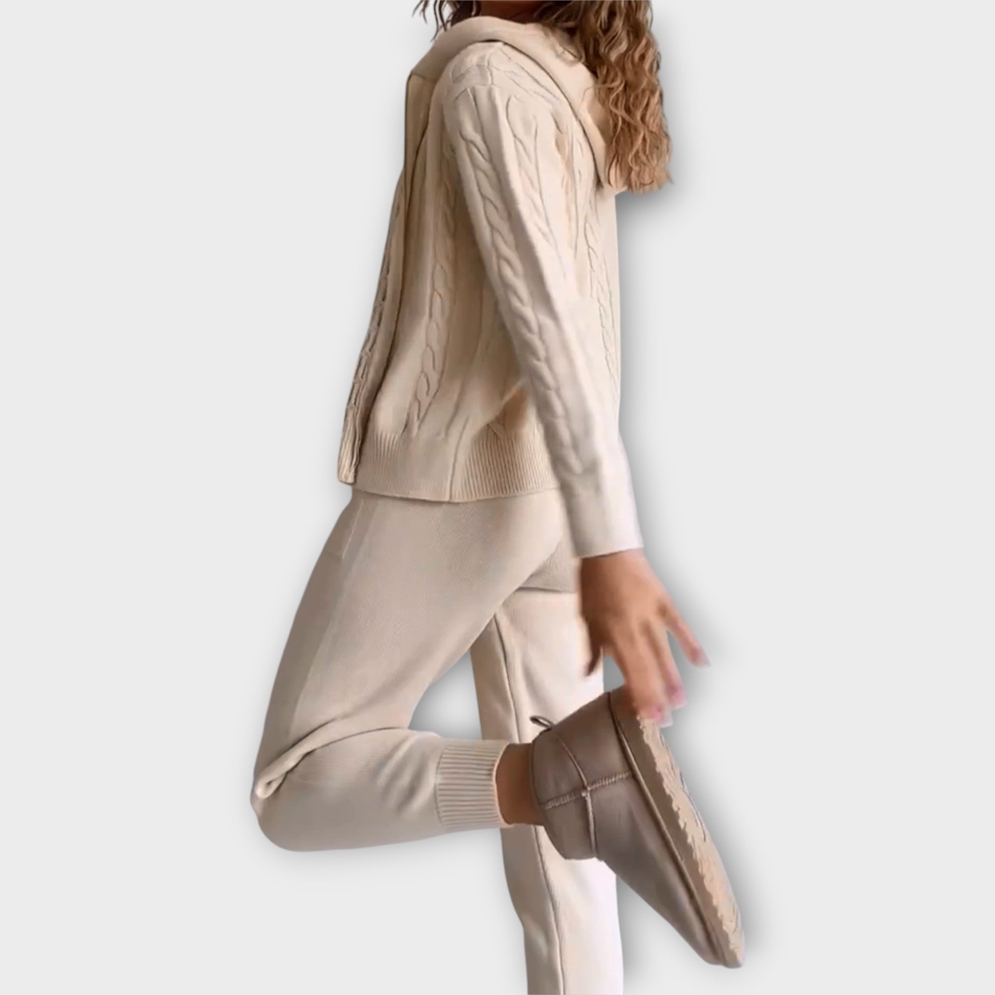 Knitted Set with Hood and Cardigan