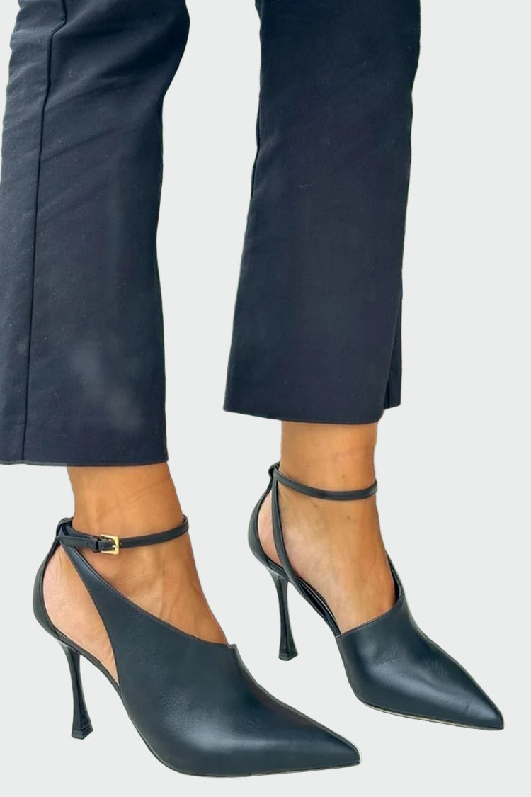 Pointed Toe Heels with Ankle Strap