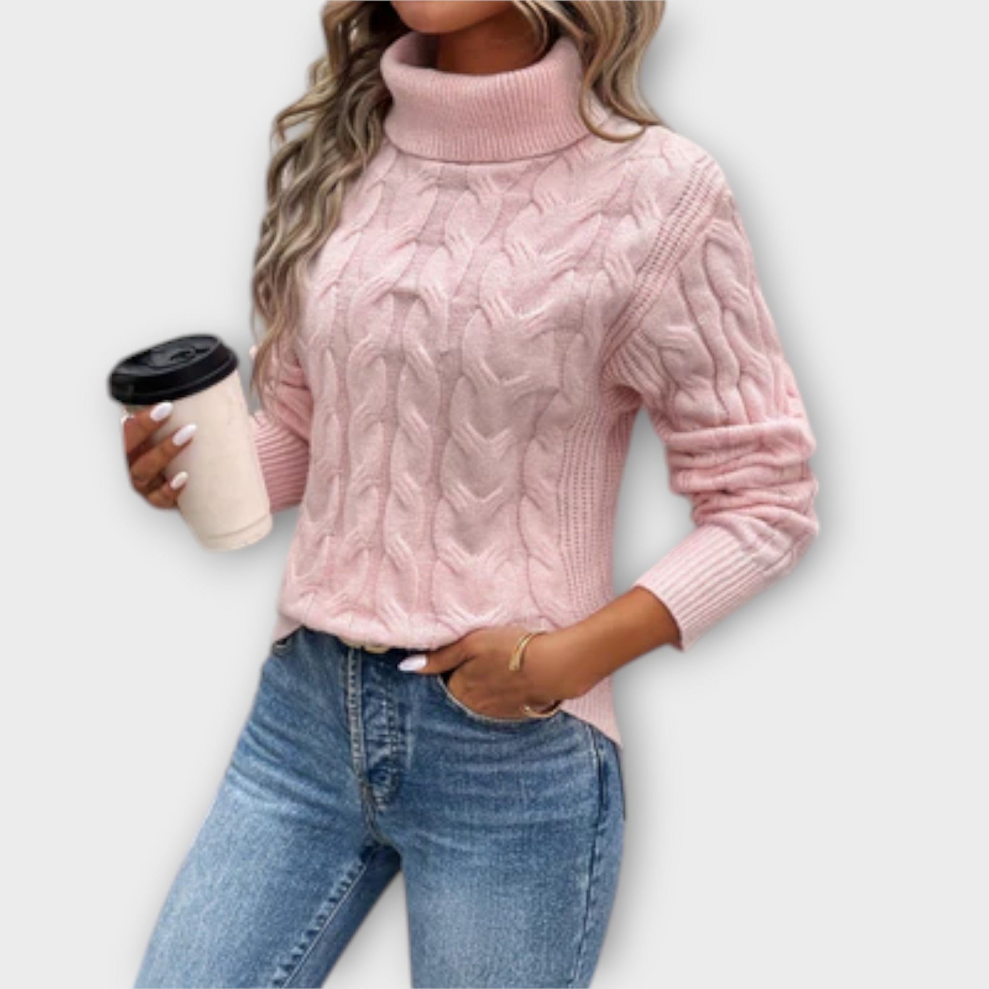 Amelia – Elegant Cable Knit Sweater