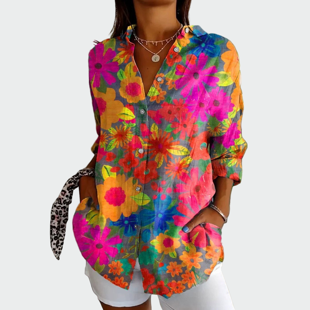Stylish blouse with floral pattern