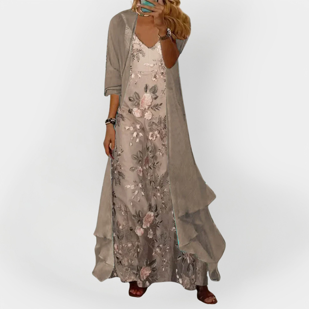 Maxi Dress with Cardigan (Set of 2 Pieces)