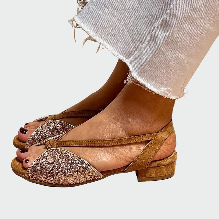 Low Heeled Sandal with Glitter