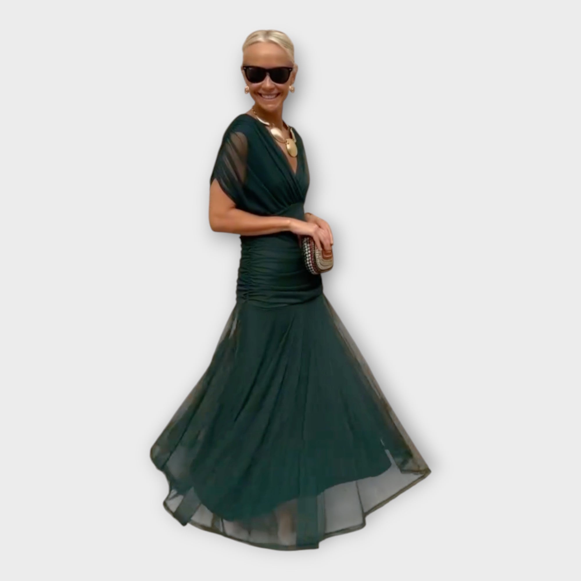 Airy Dress with Stunning Neckline