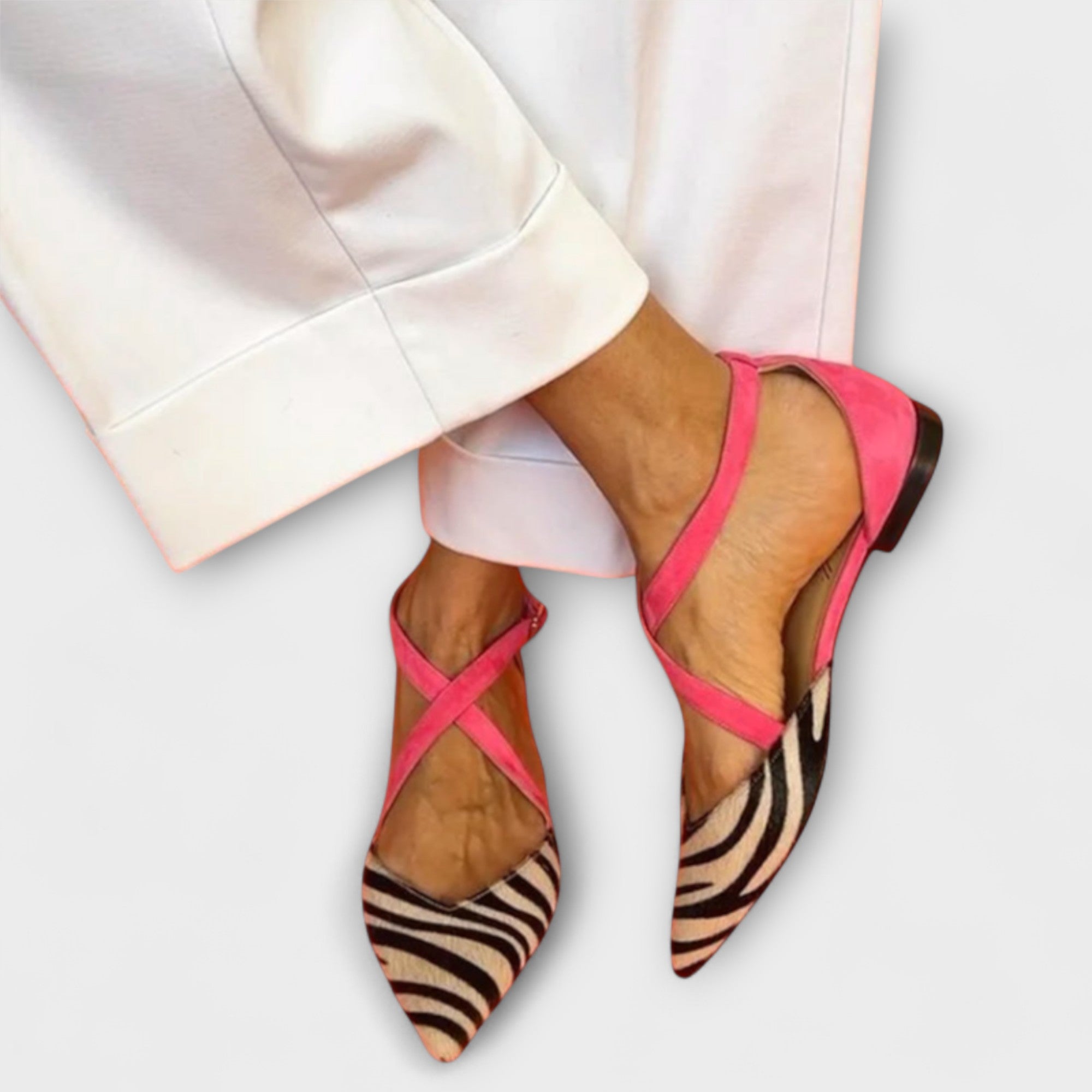 Ballet Flats with Zebra Pattern