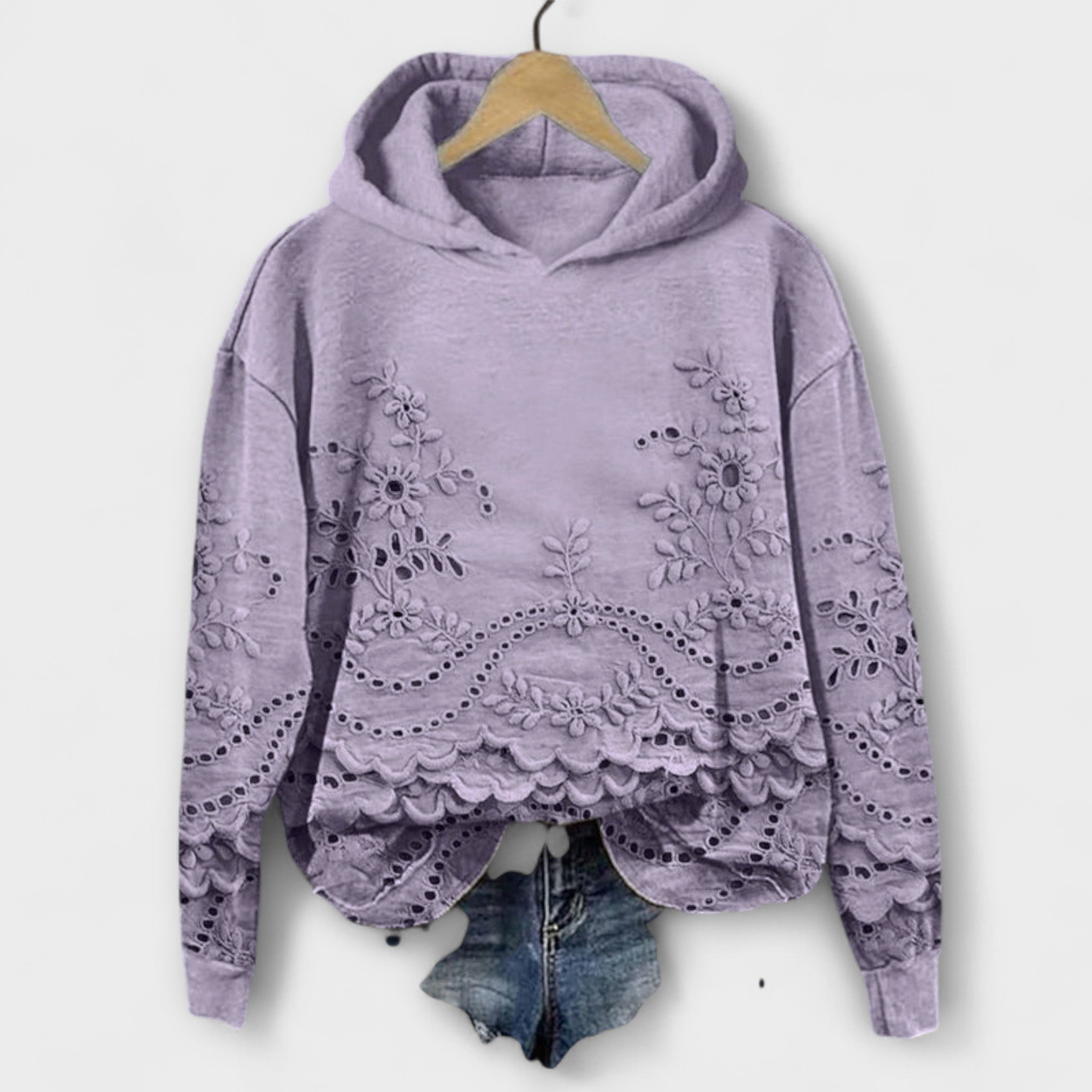 Hoodie with Lace Details