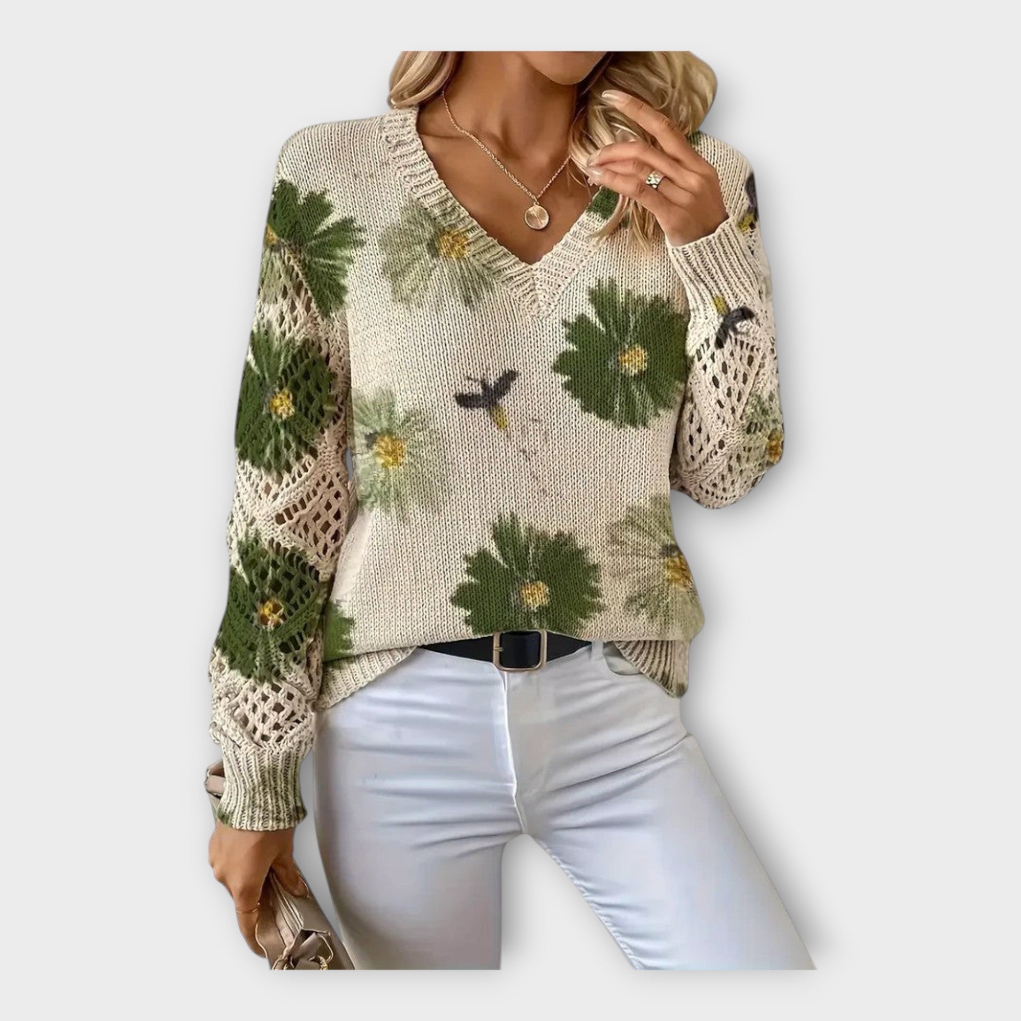 Knitted Top with Lace Details