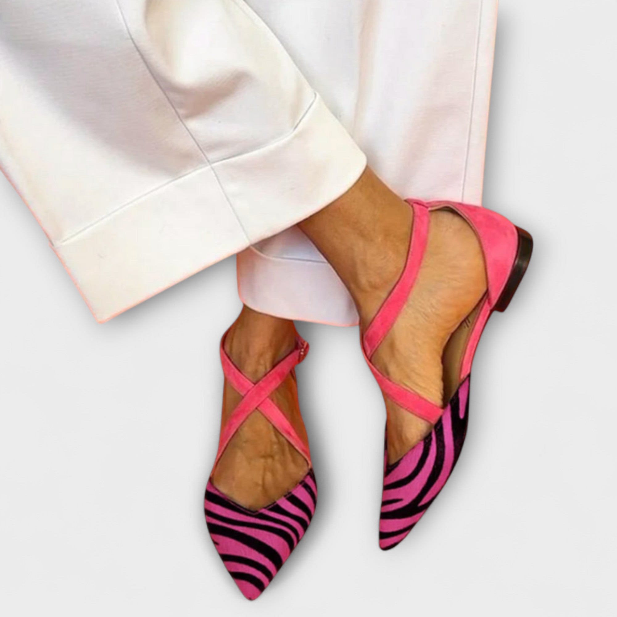 Ballet Flats with Zebra Pattern