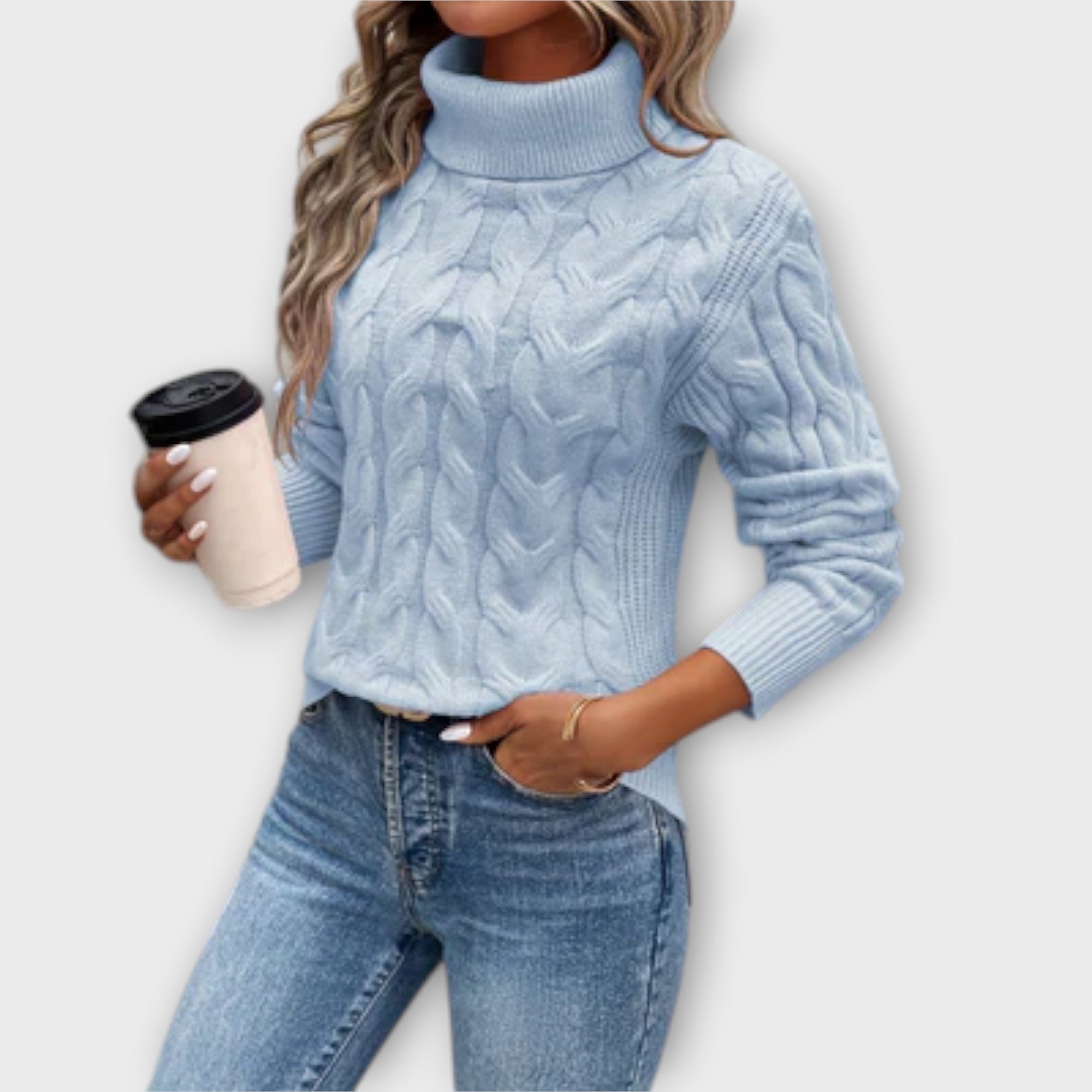 Amelia – Elegant Cable Knit Sweater