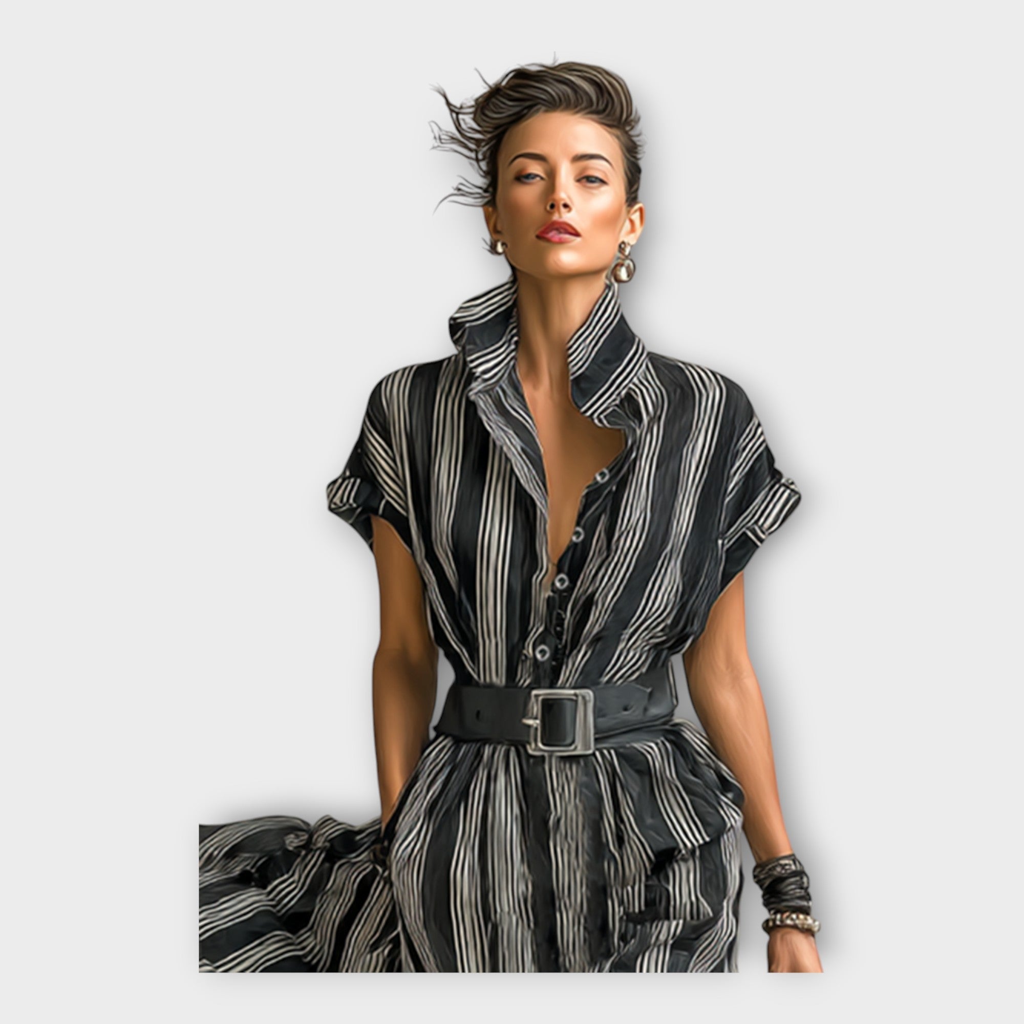 Long dress with a minimal and refined aesthetic