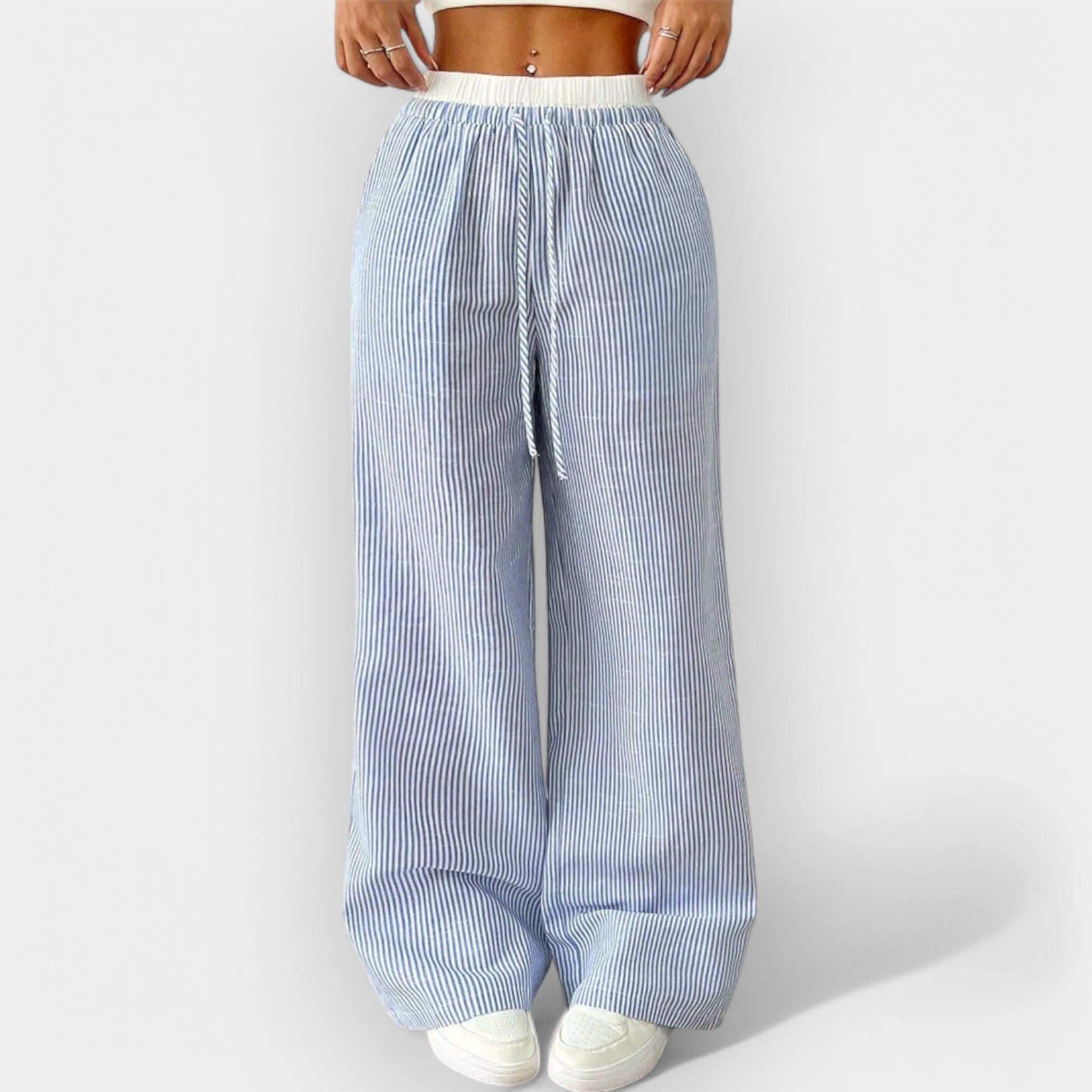 Striped Wide Leg Trousers