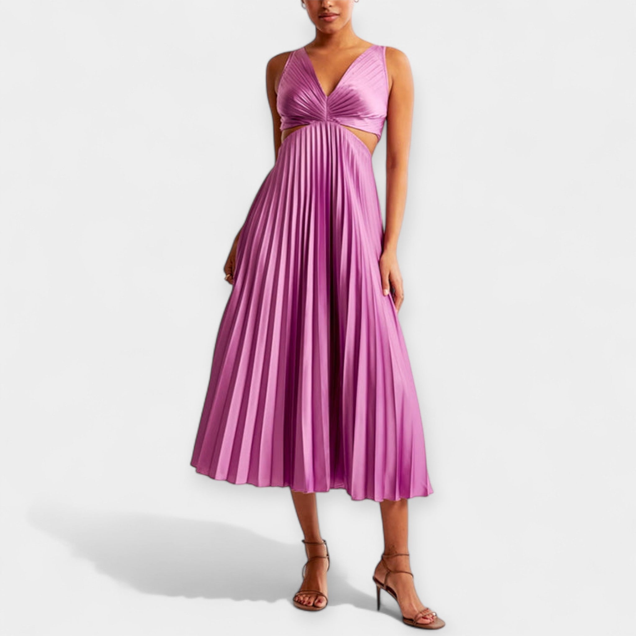 Maxi Dress with Pleated Design