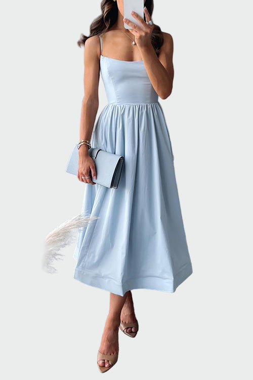 Elegant Midi Dress with Straps