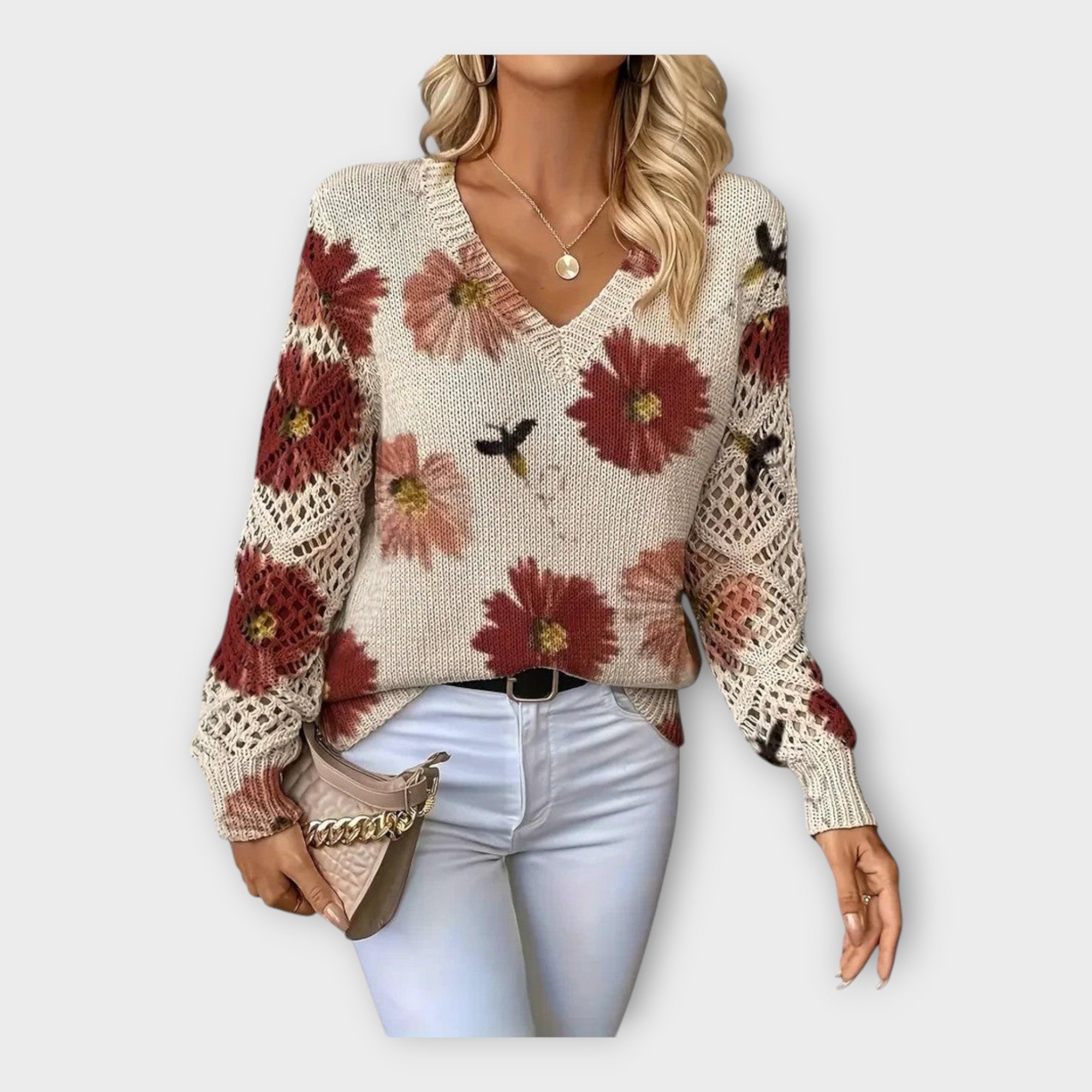 Knitted Top with Lace Details