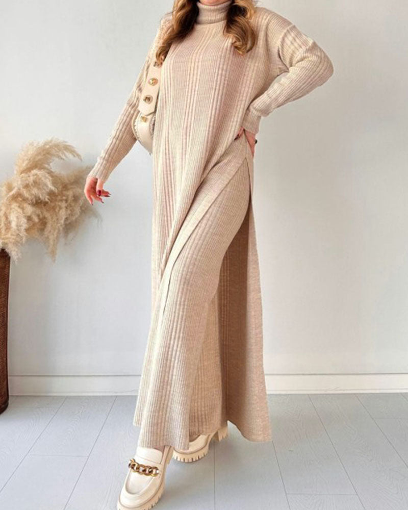 Maxi Knitted Dress with Relaxed Fit