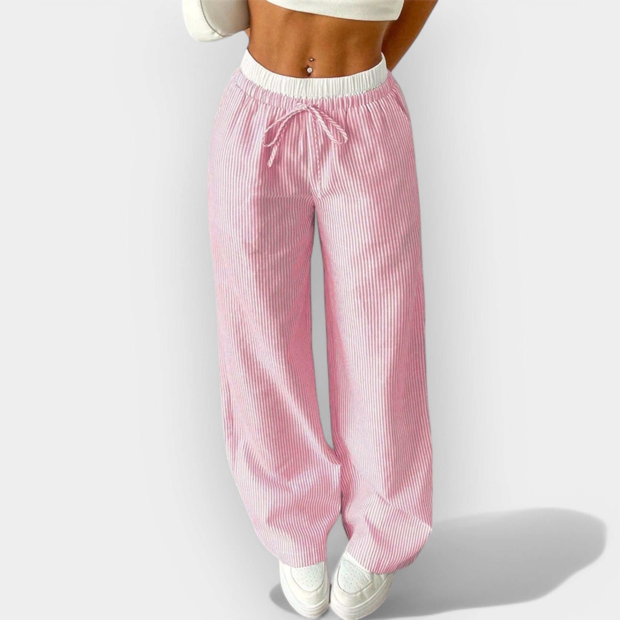 Striped Wide Leg Trousers