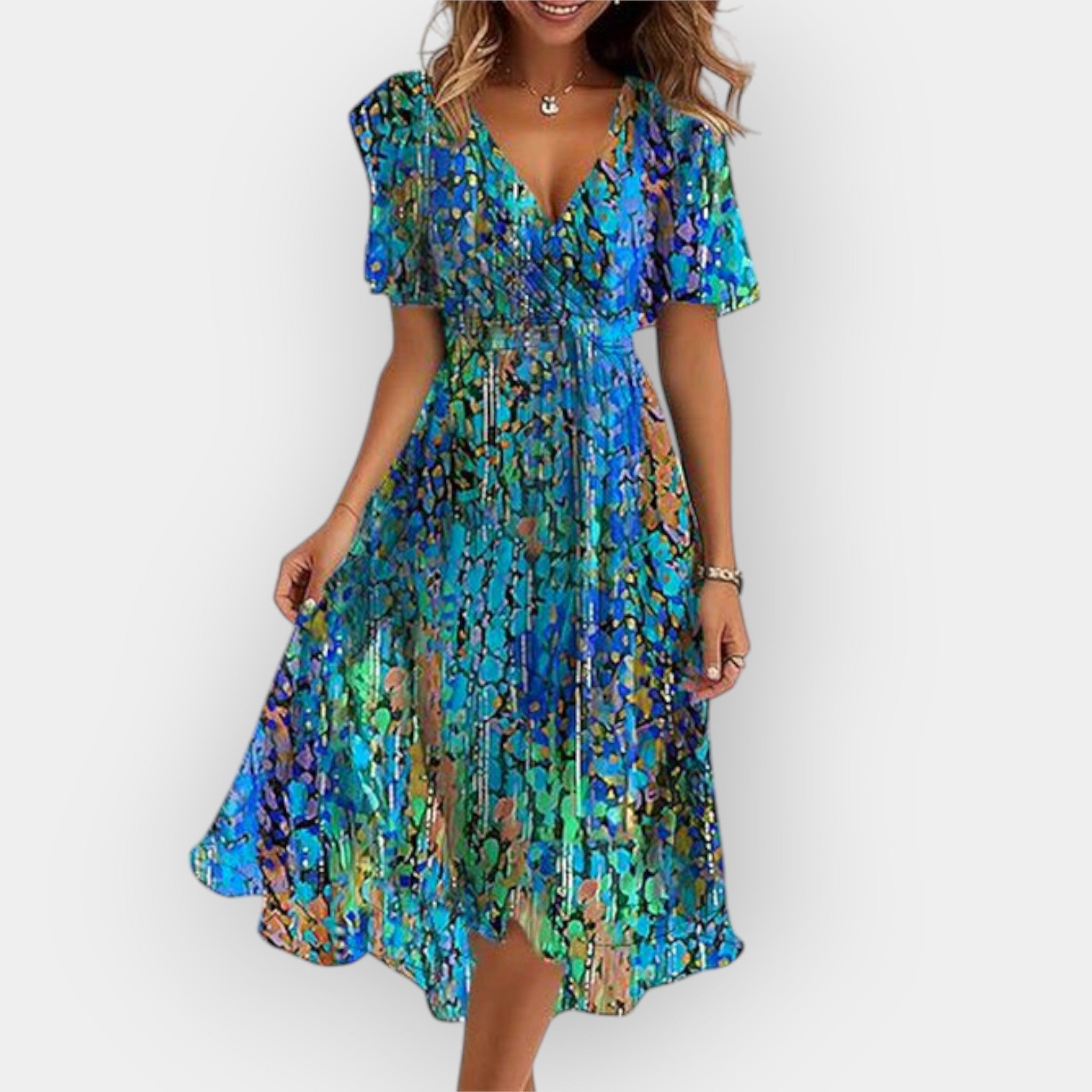 Midi Dress with Flowy Silhouette