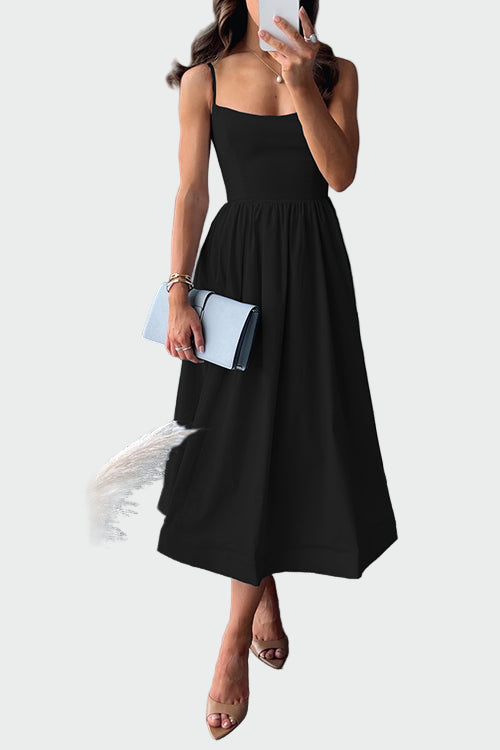 Elegant Midi Dress with Straps
