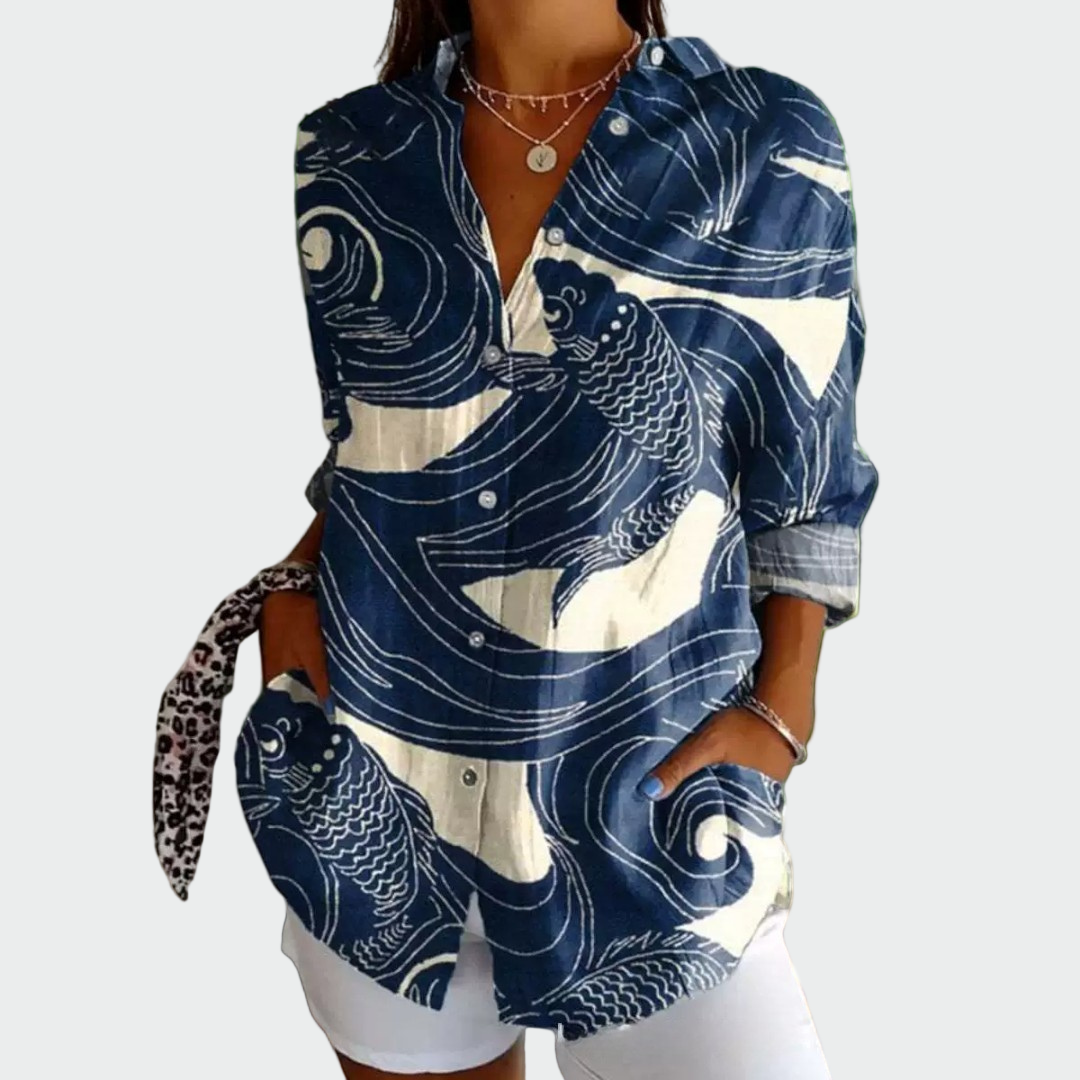 Stylish blouse with floral pattern