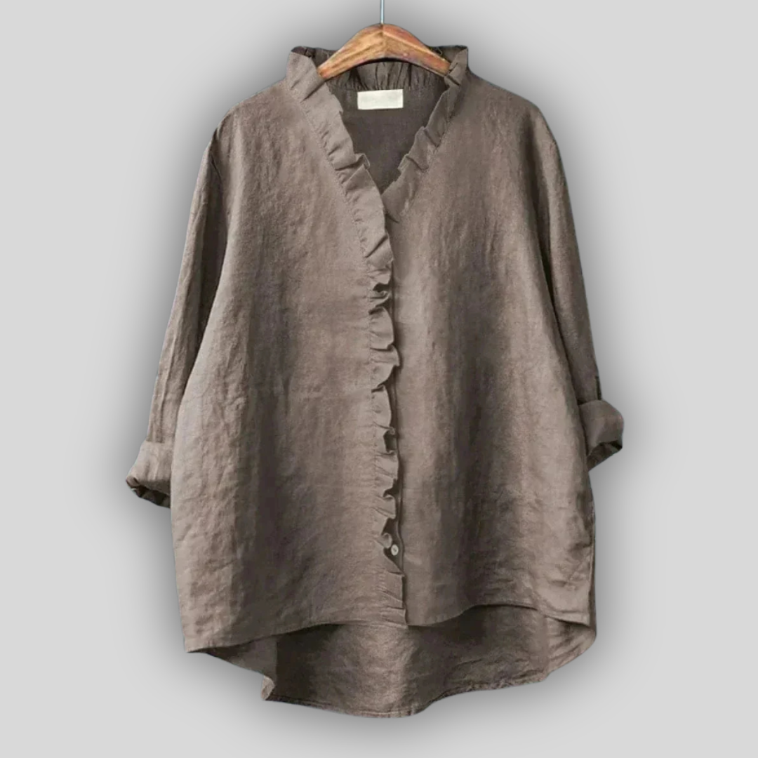 Linen Blouse Earthy Elegance