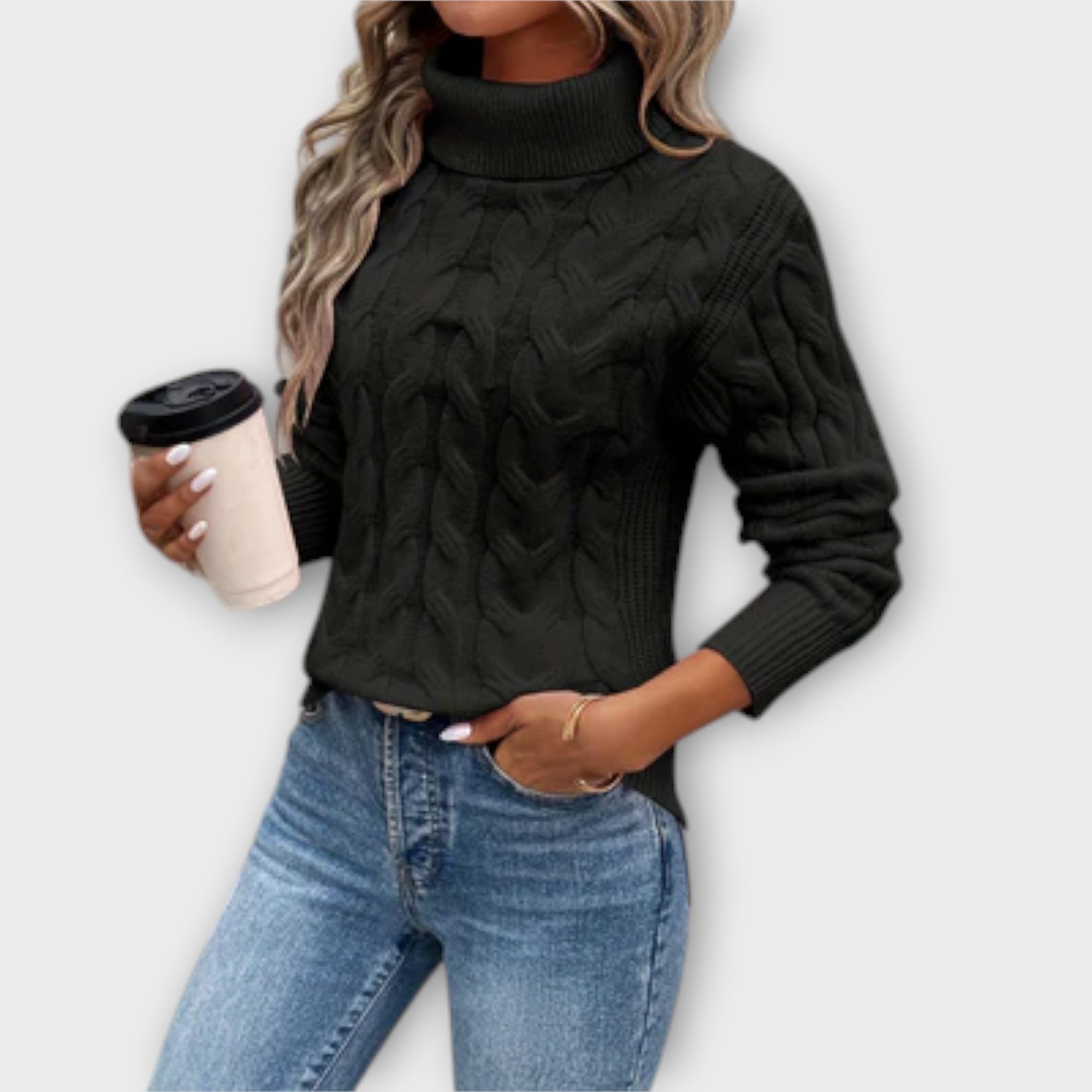 Amelia – Elegant Cable Knit Sweater