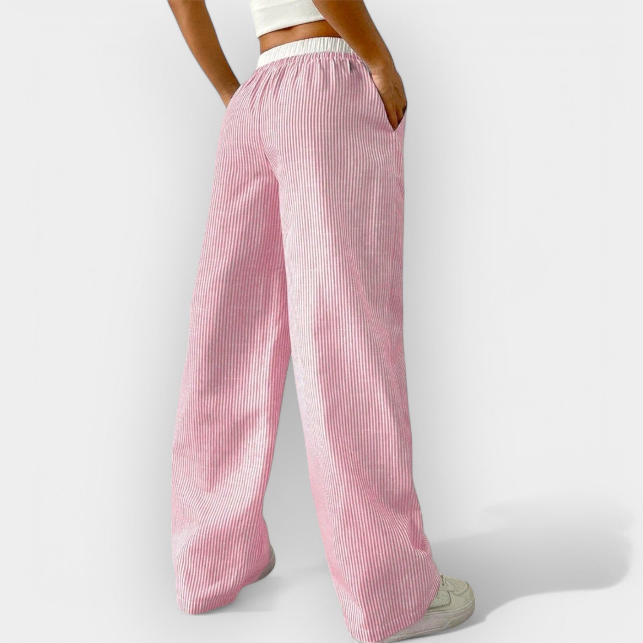 Striped Wide Leg Trousers