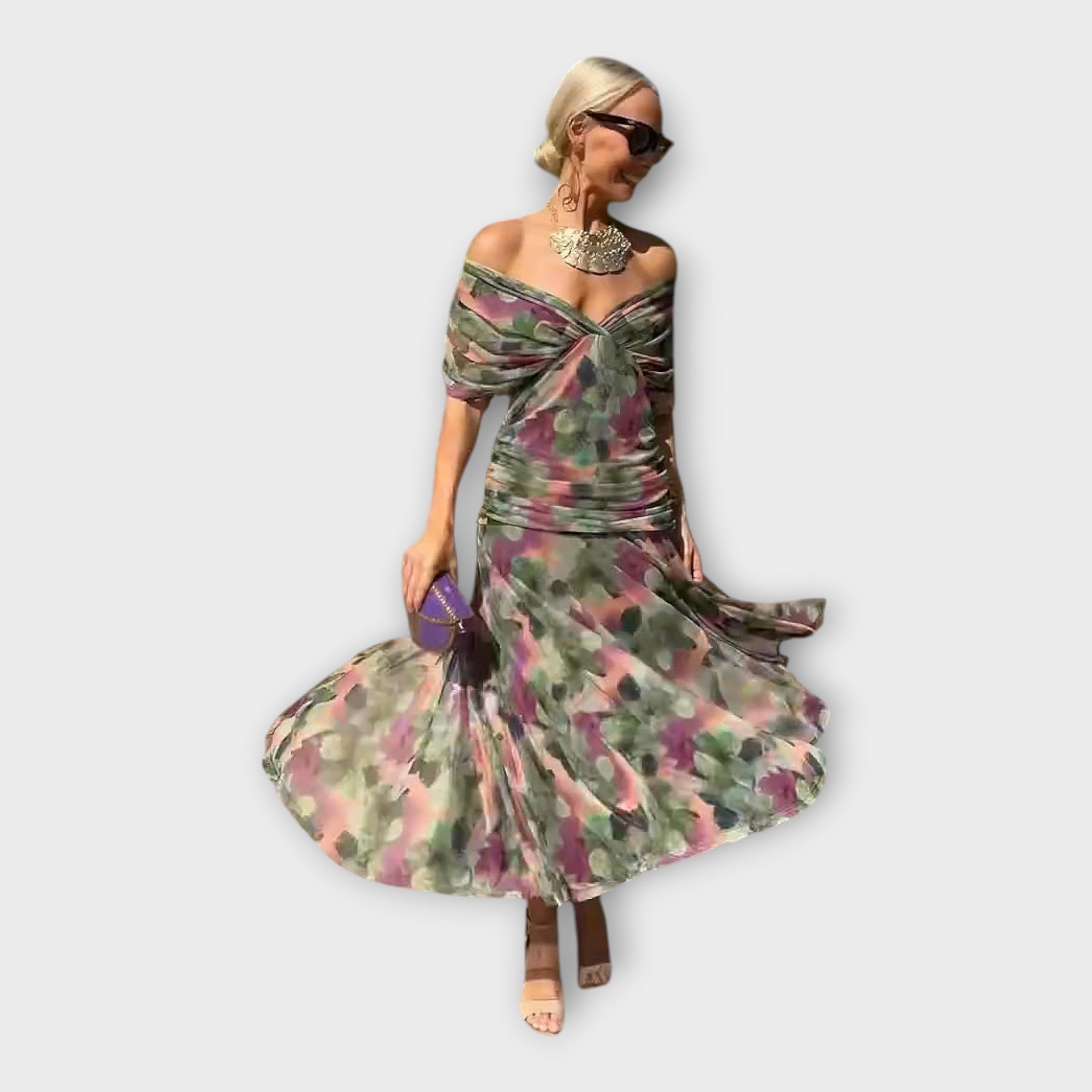 Airy Dress with Stunning Neckline