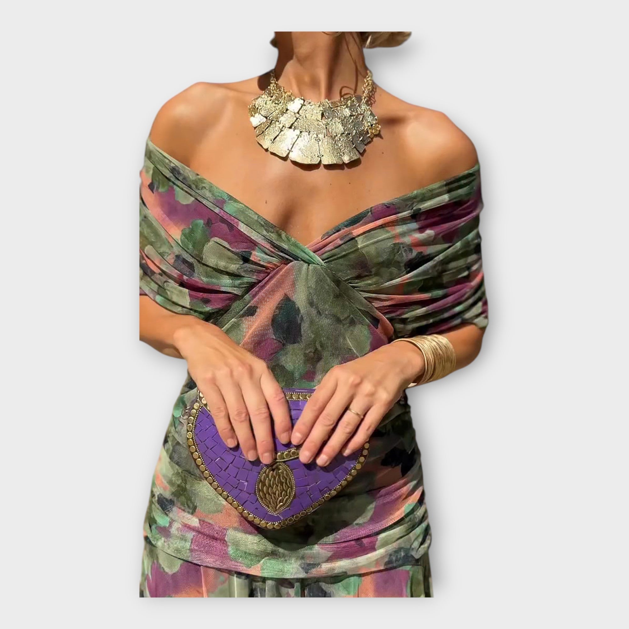 Airy Dress with Stunning Neckline