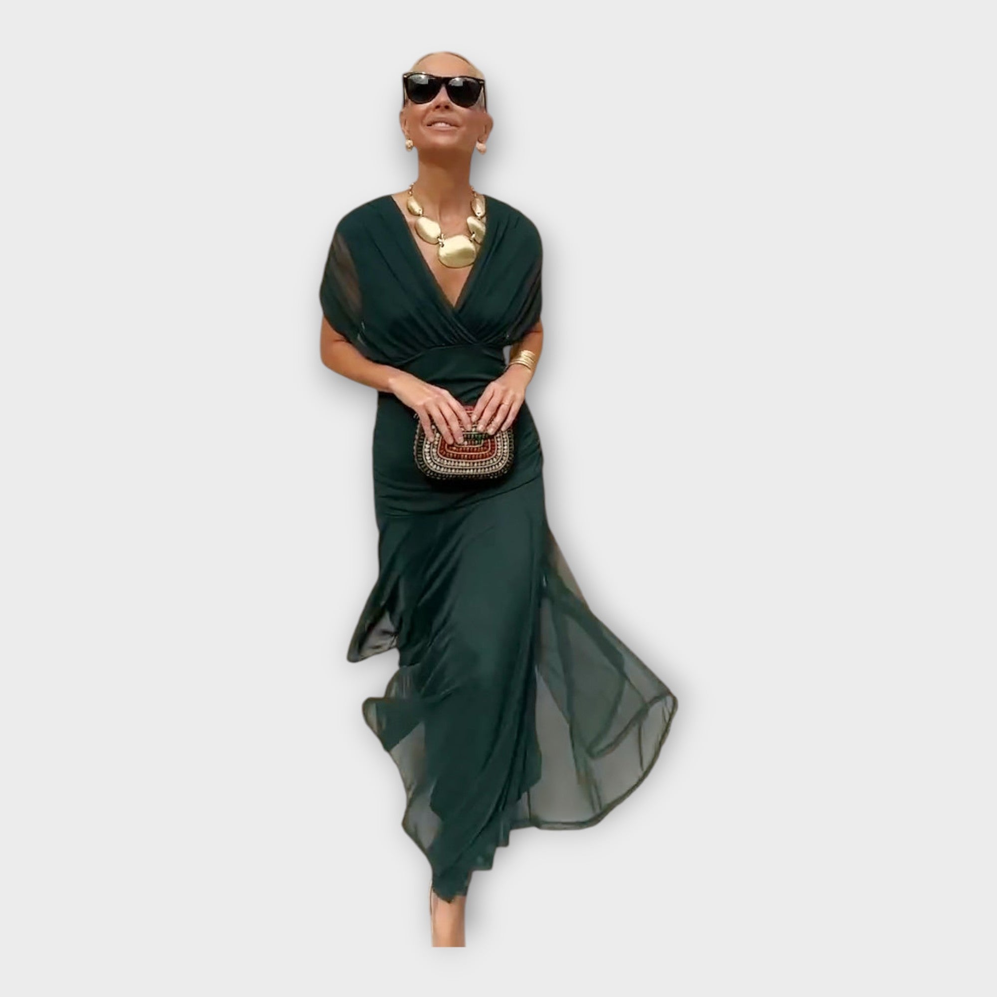 Airy Dress with Stunning Neckline