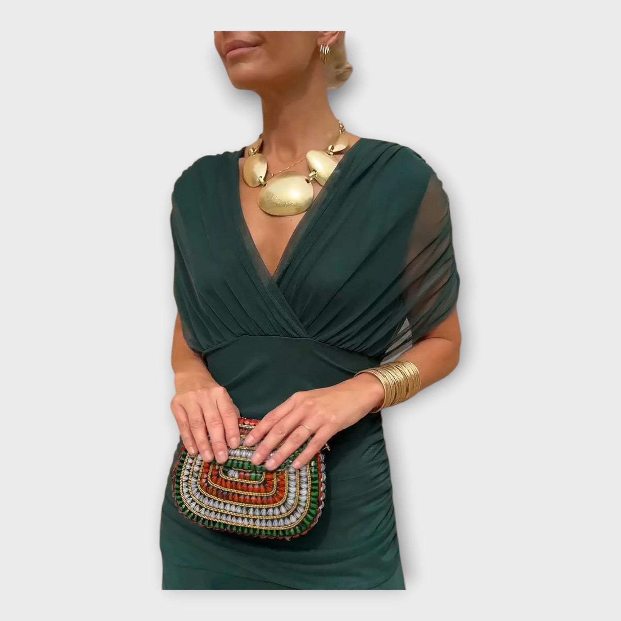 Airy Dress with Stunning Neckline