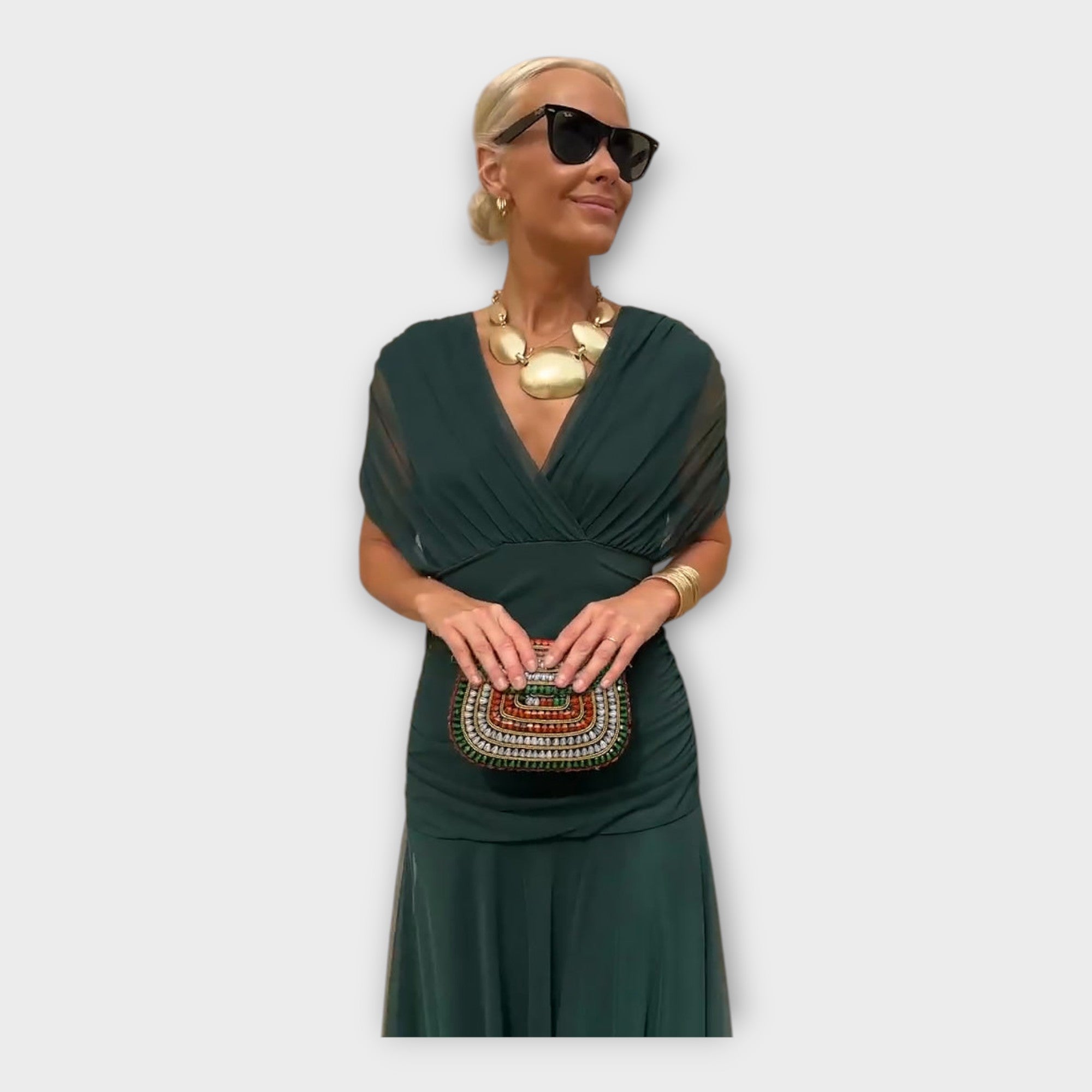 Airy Dress with Stunning Neckline