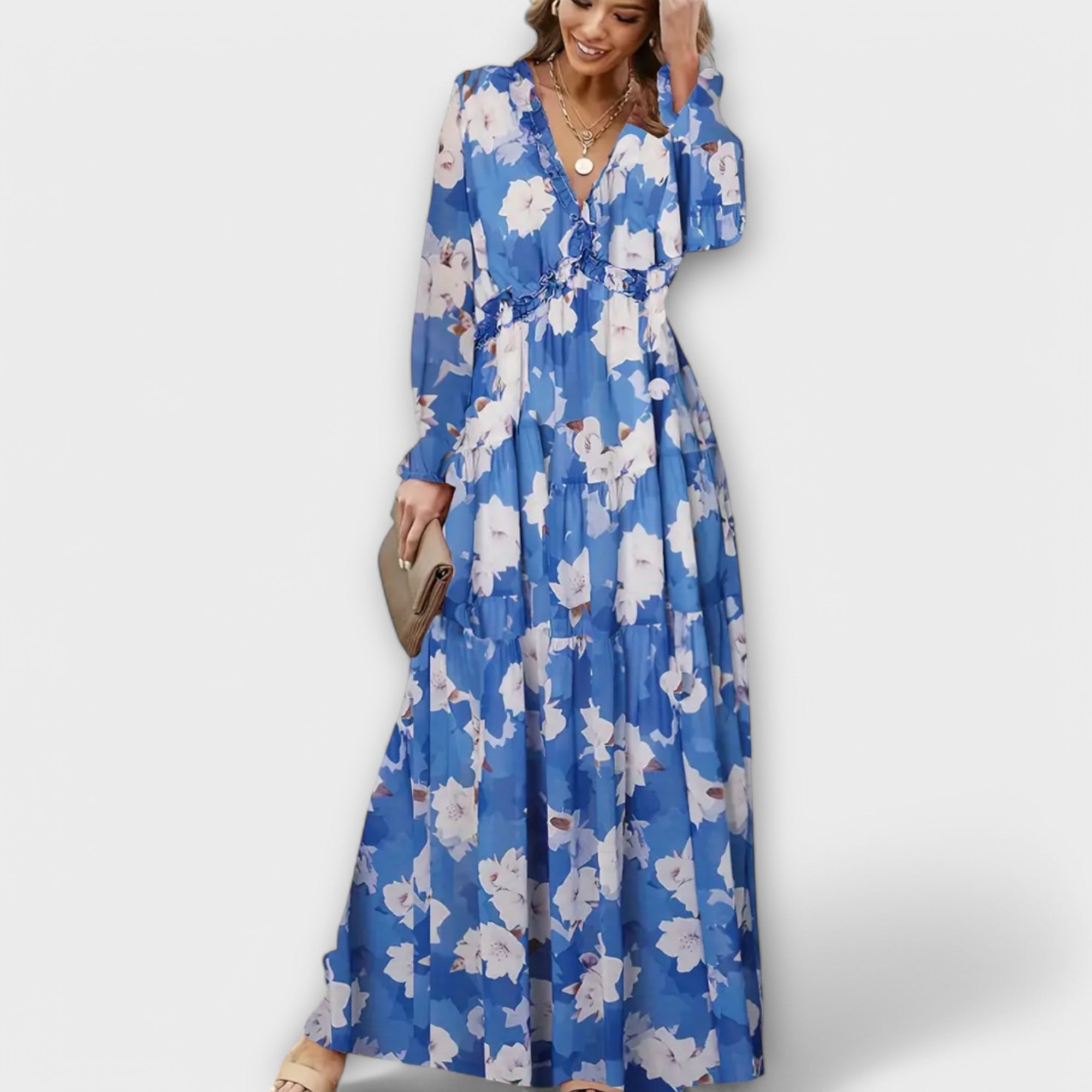 Maxi Dress with Floral Design