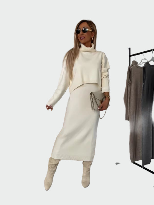 Dress and Turtleneck Sweater Set