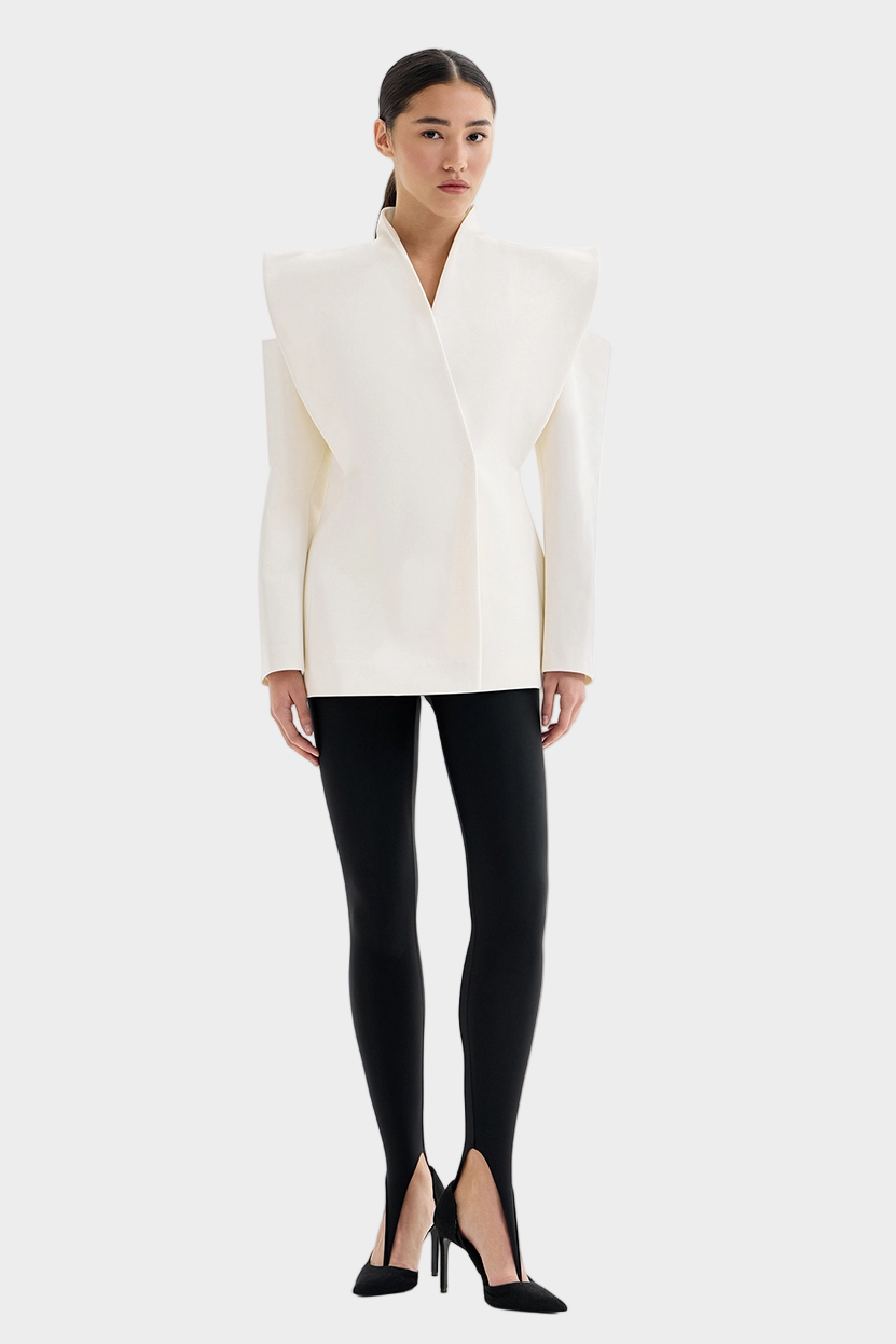 Sculpted Blazer with Statement Shoulders