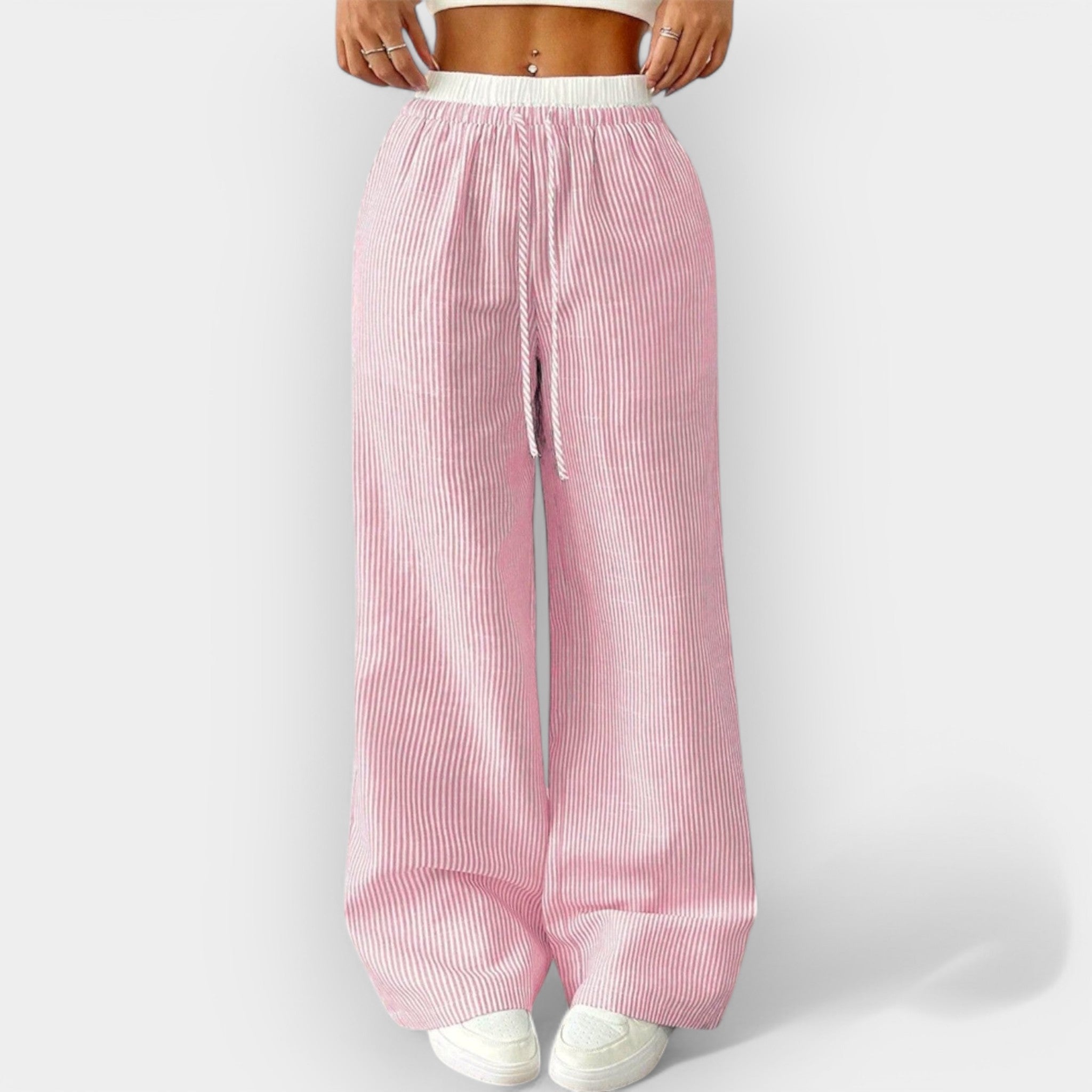 Striped Wide Leg Trousers