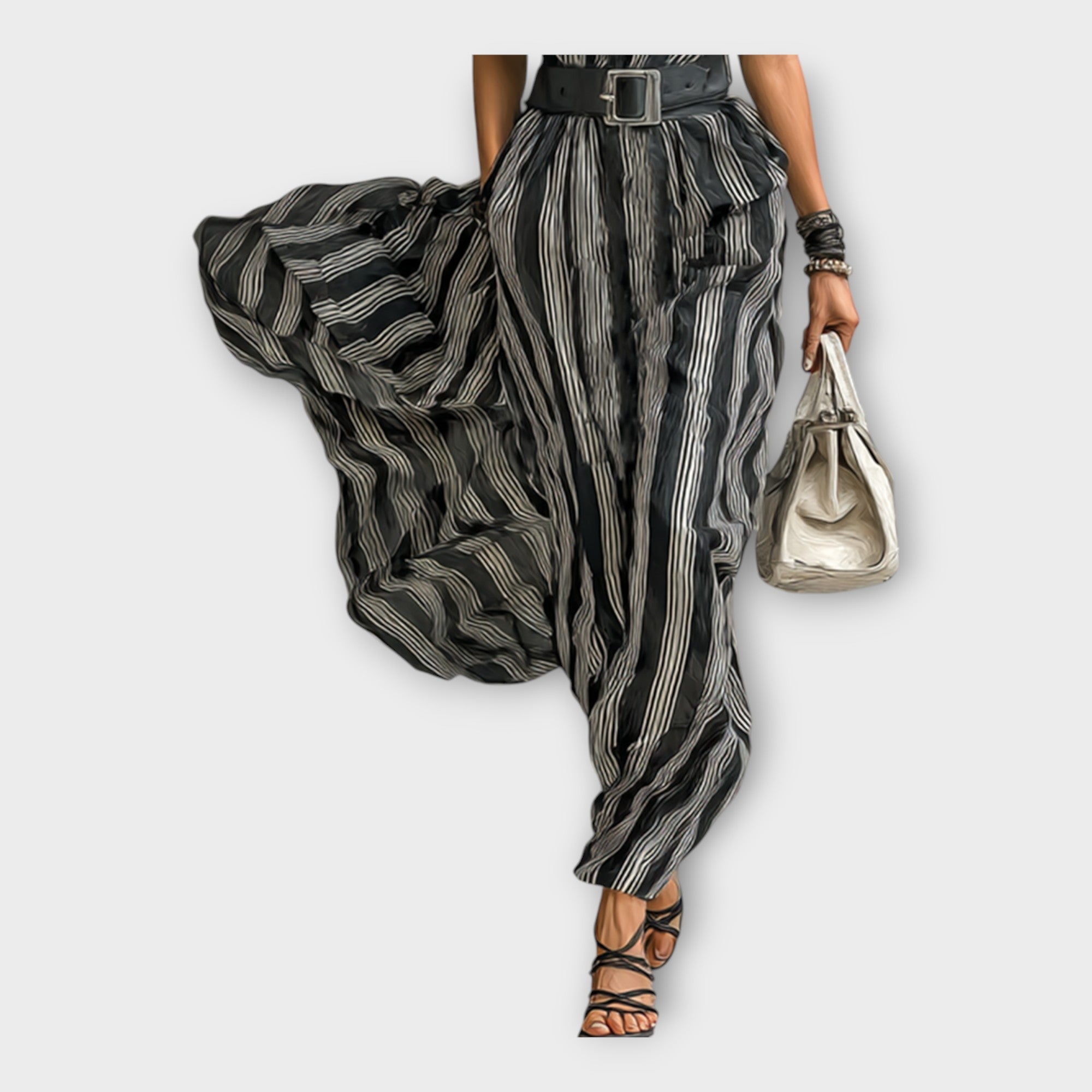 Long dress with a minimal and refined aesthetic