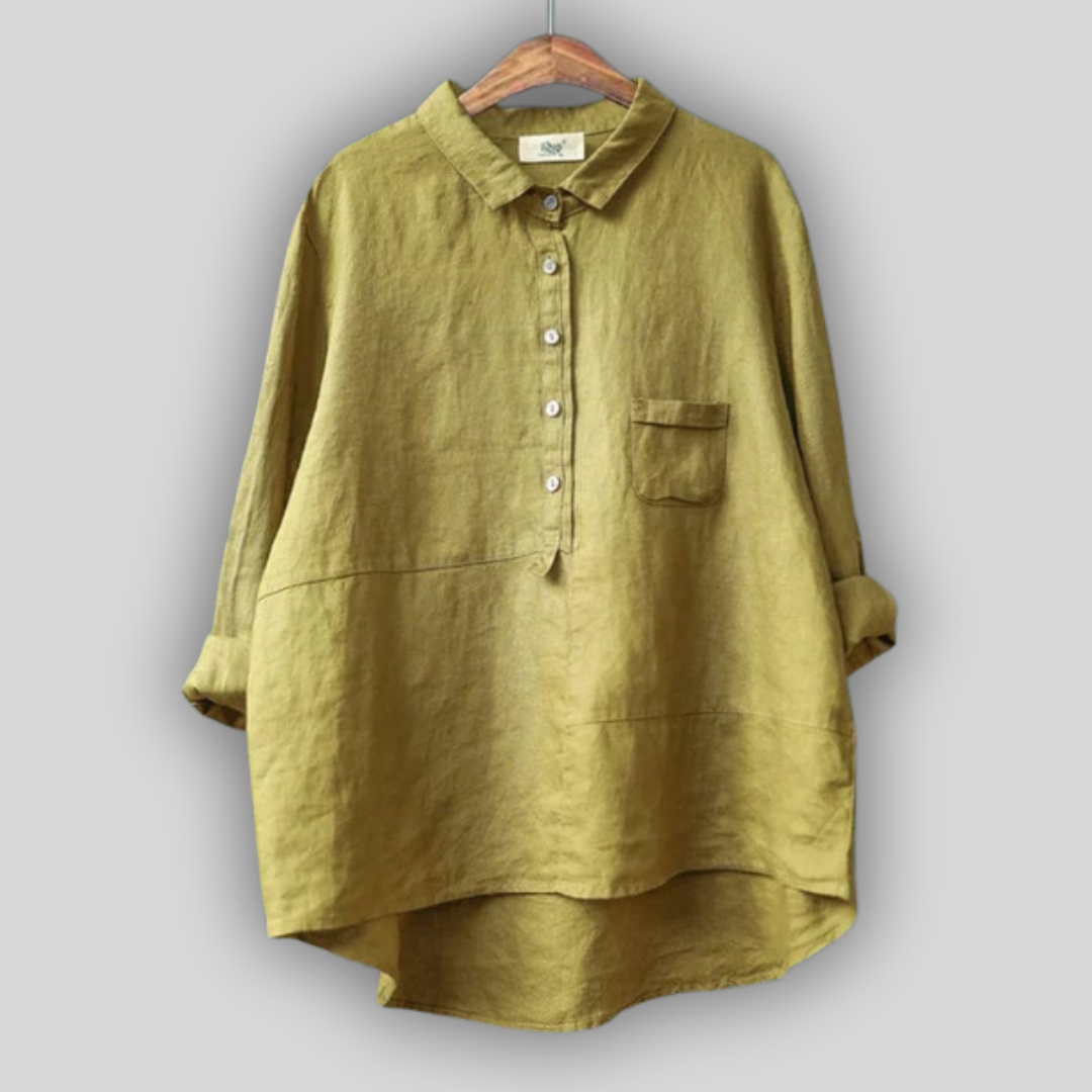 Linen Blouse Green Simplicity