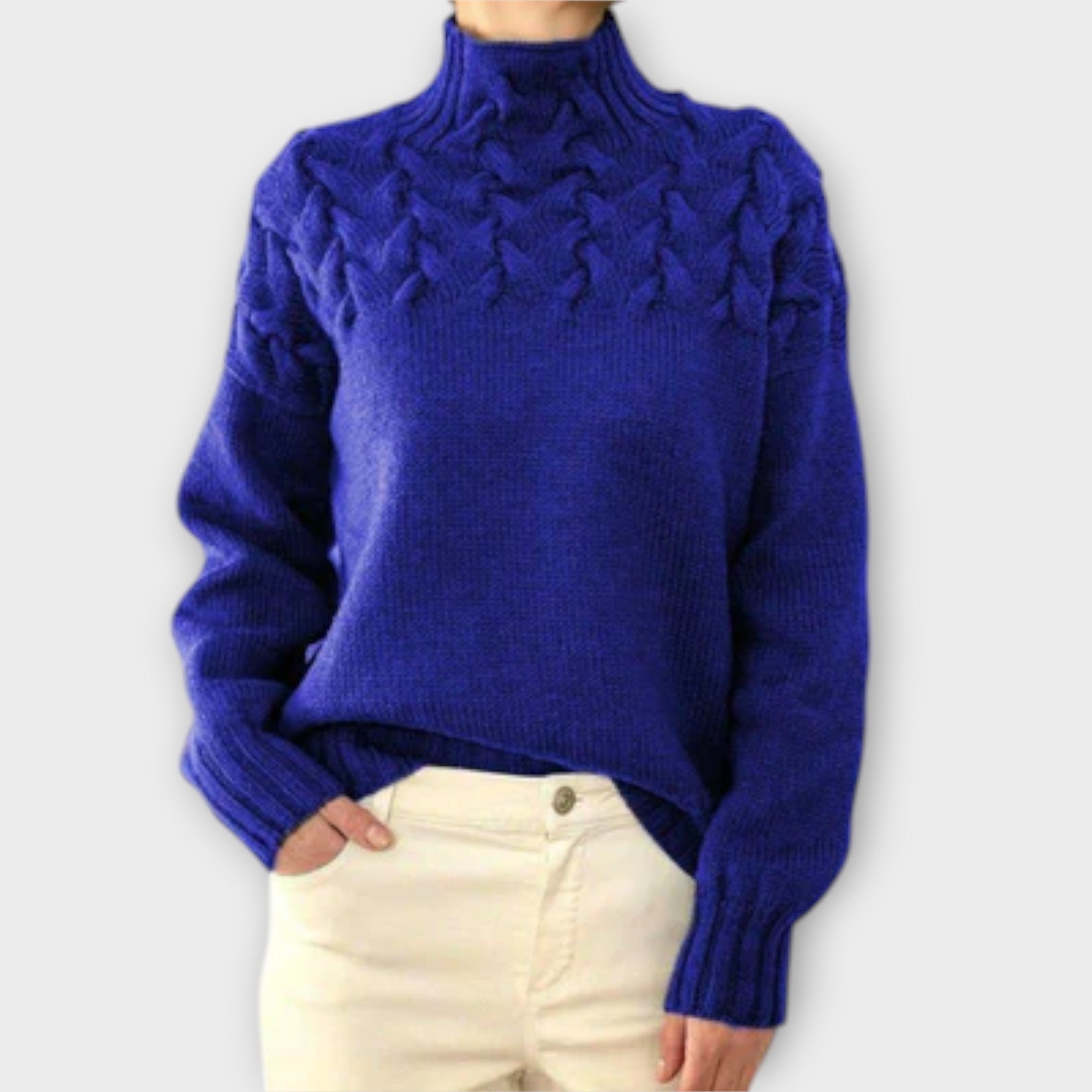 Eva - Women's Sweater with Knitted Detail