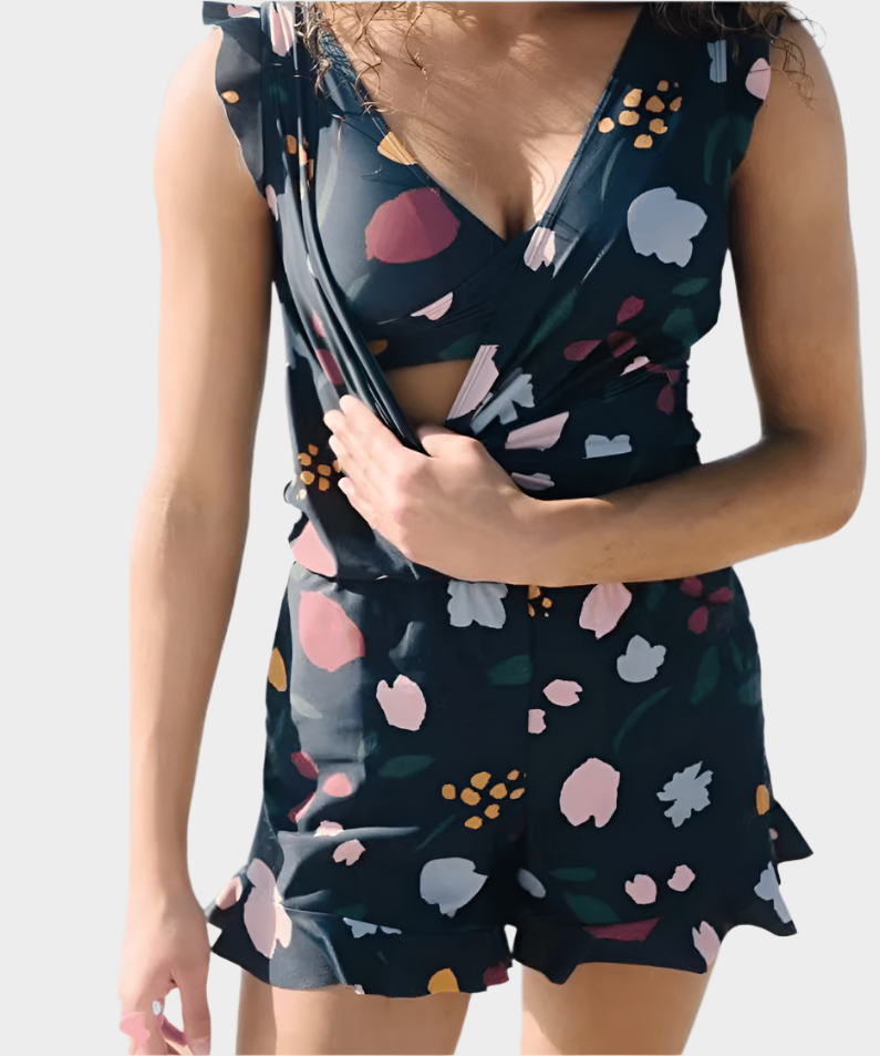 Swimsuit with Ruffles and Bust Support