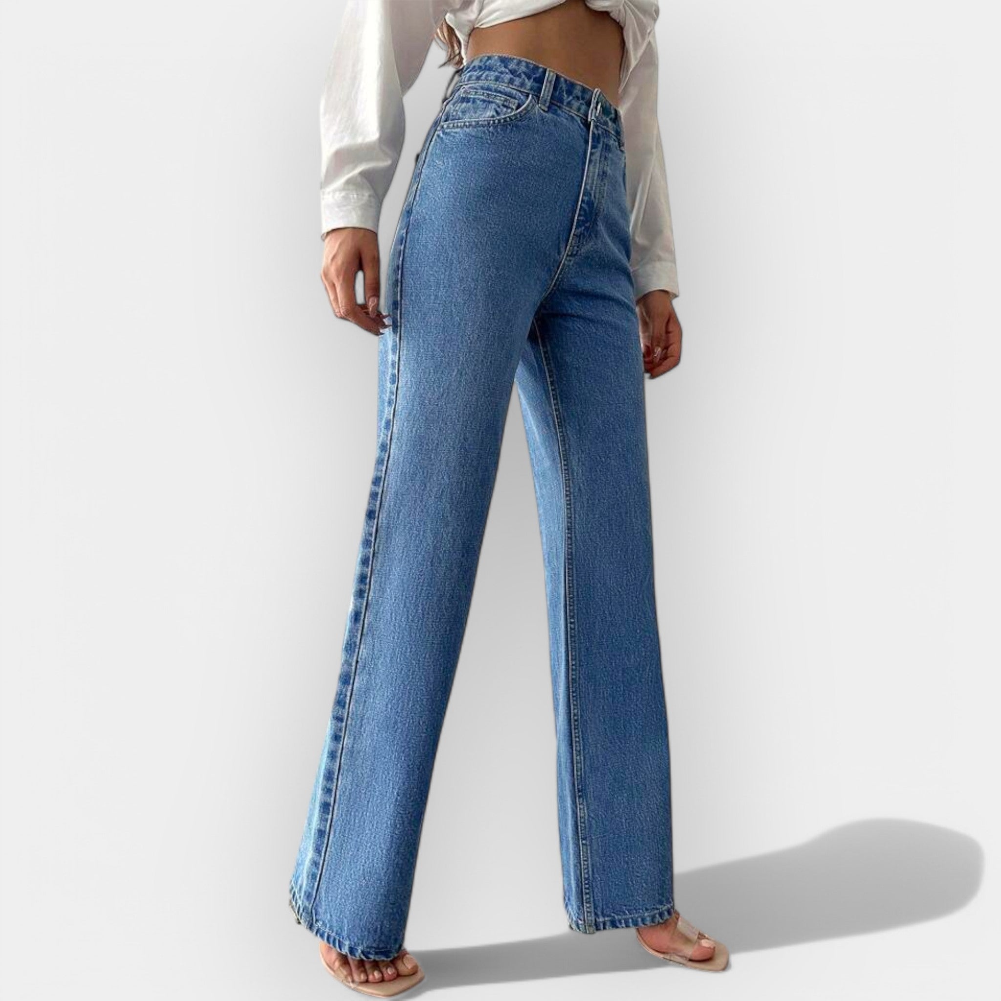 High-Waisted Jeans with a Comfortable Wide Fit