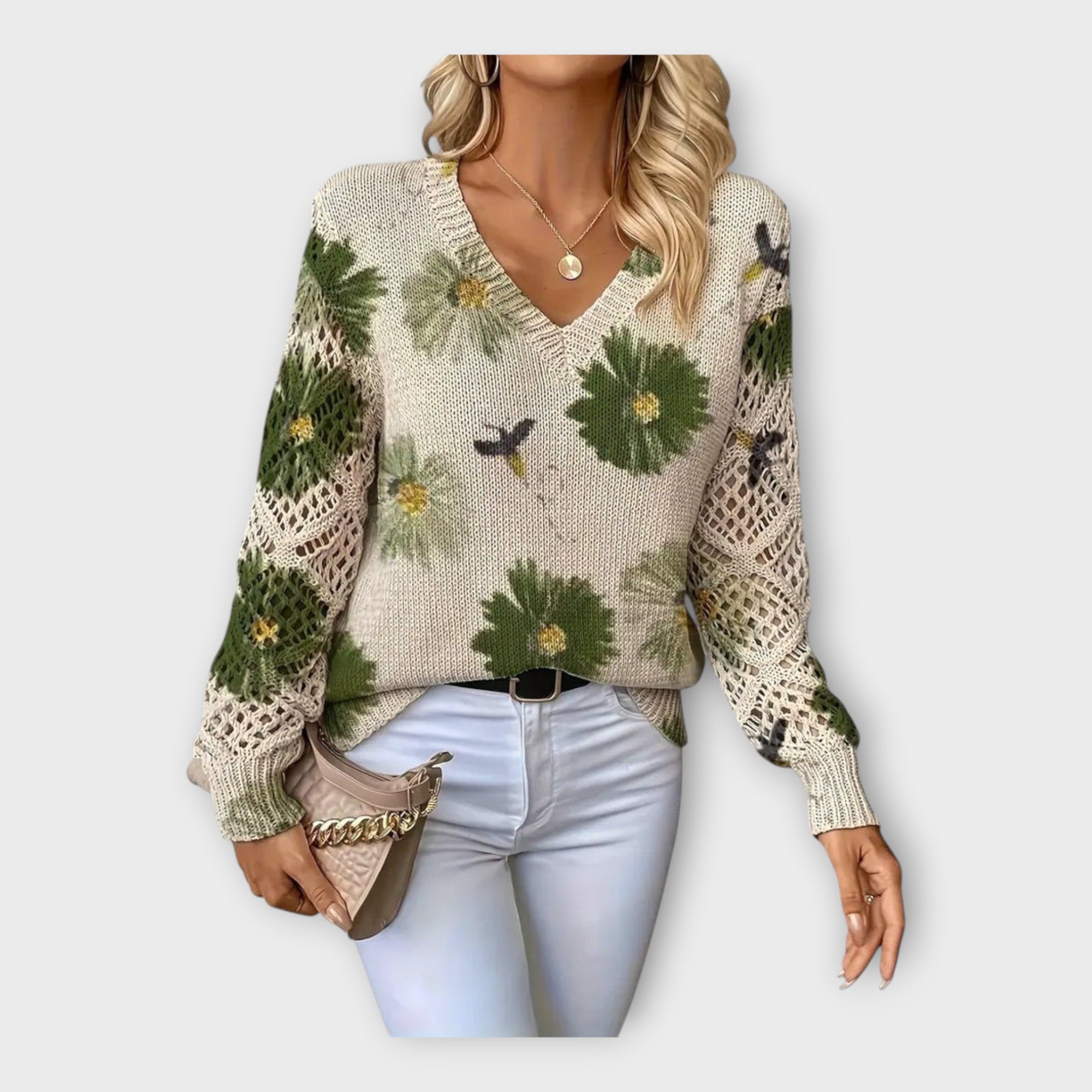 Knitted Top with Lace Details