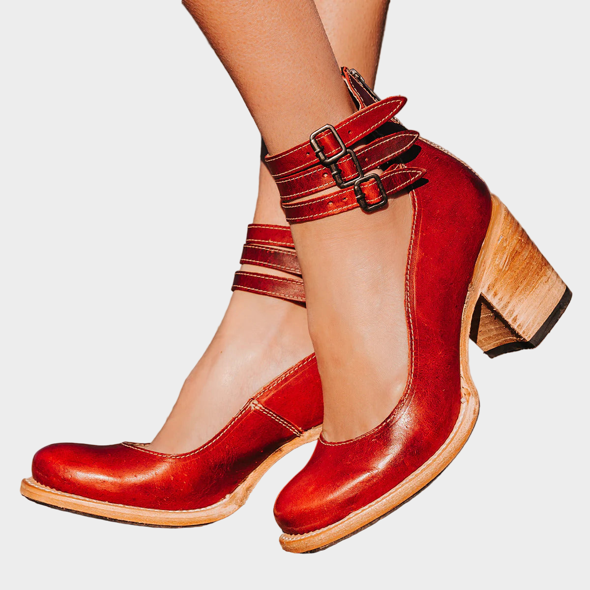 Strappy Heels with Chunky Heel