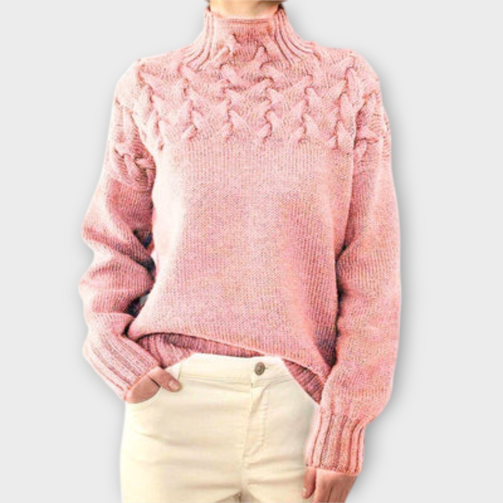Eva - Women's Sweater with Knitted Detail