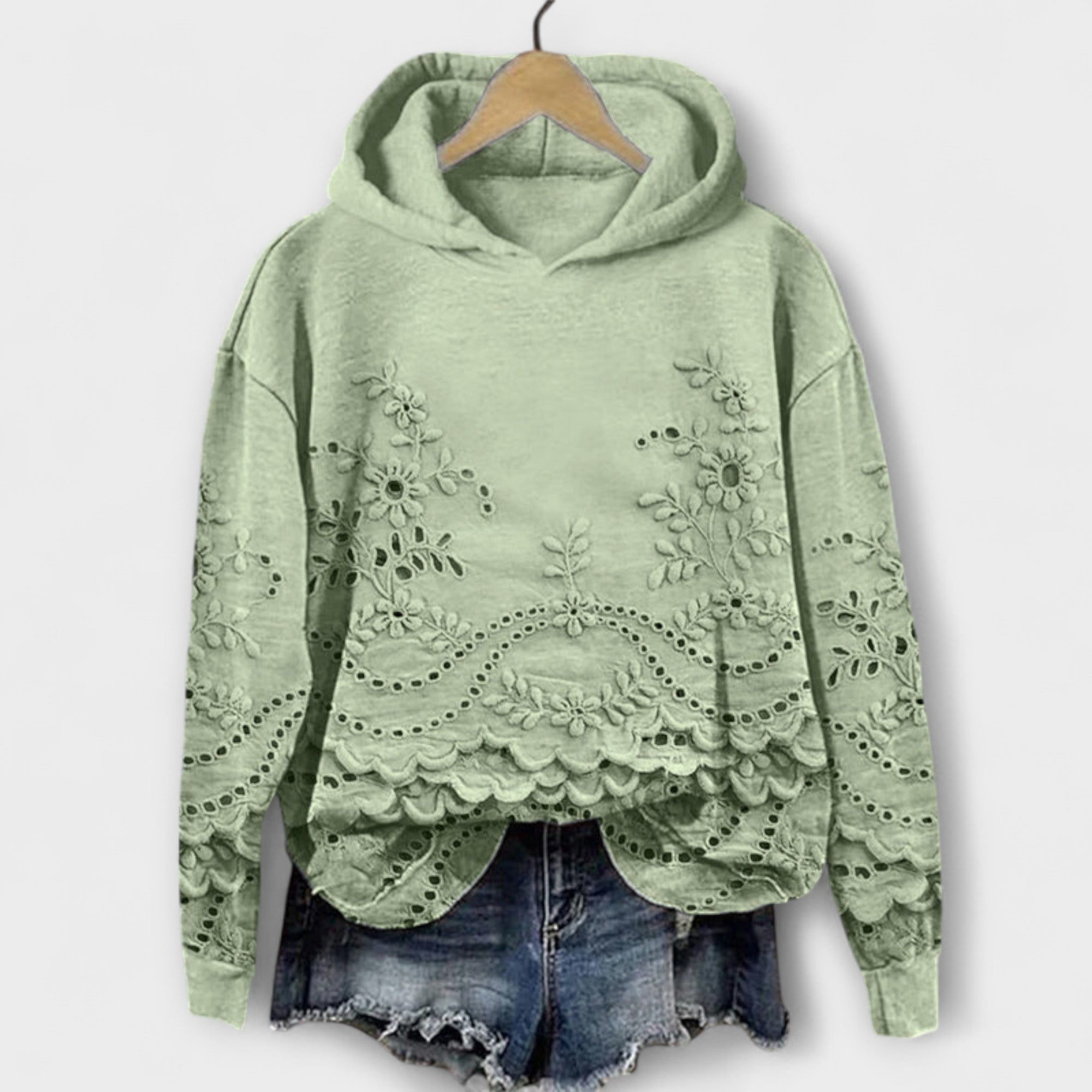Vintage Hoodie with Floral Design