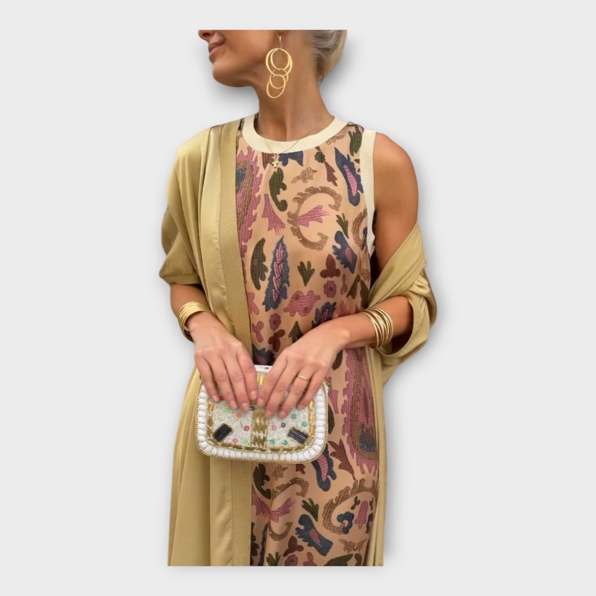 Maxi Dress with Modern Patterns